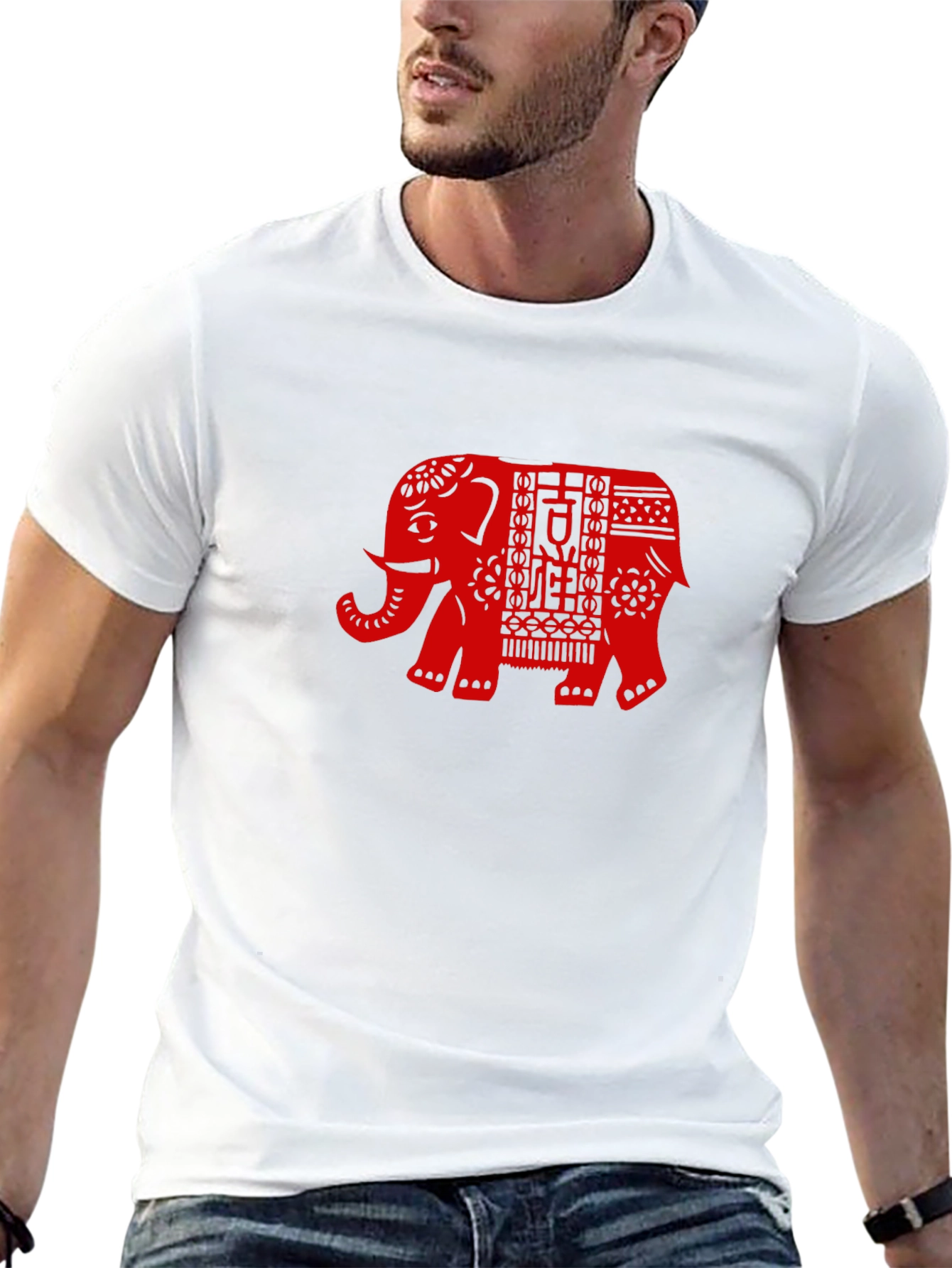 Elephant Graphic Tee - Black Cotton Shirt