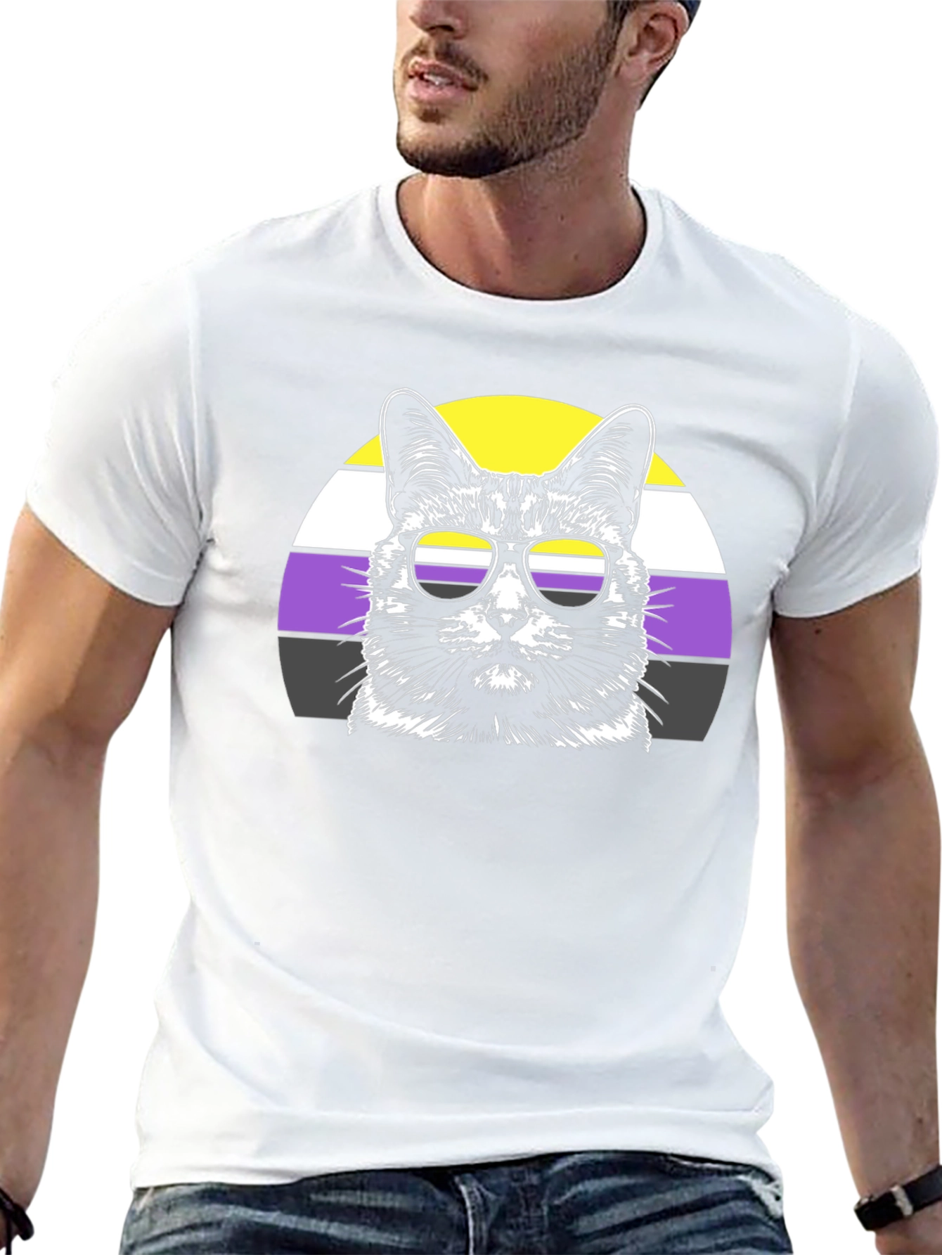 Non-Binary Pride Cat T-Shirt
