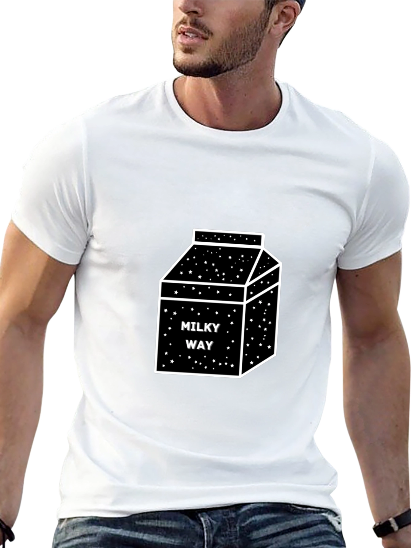 Milky Way Box Graphic T-Shirt - Black