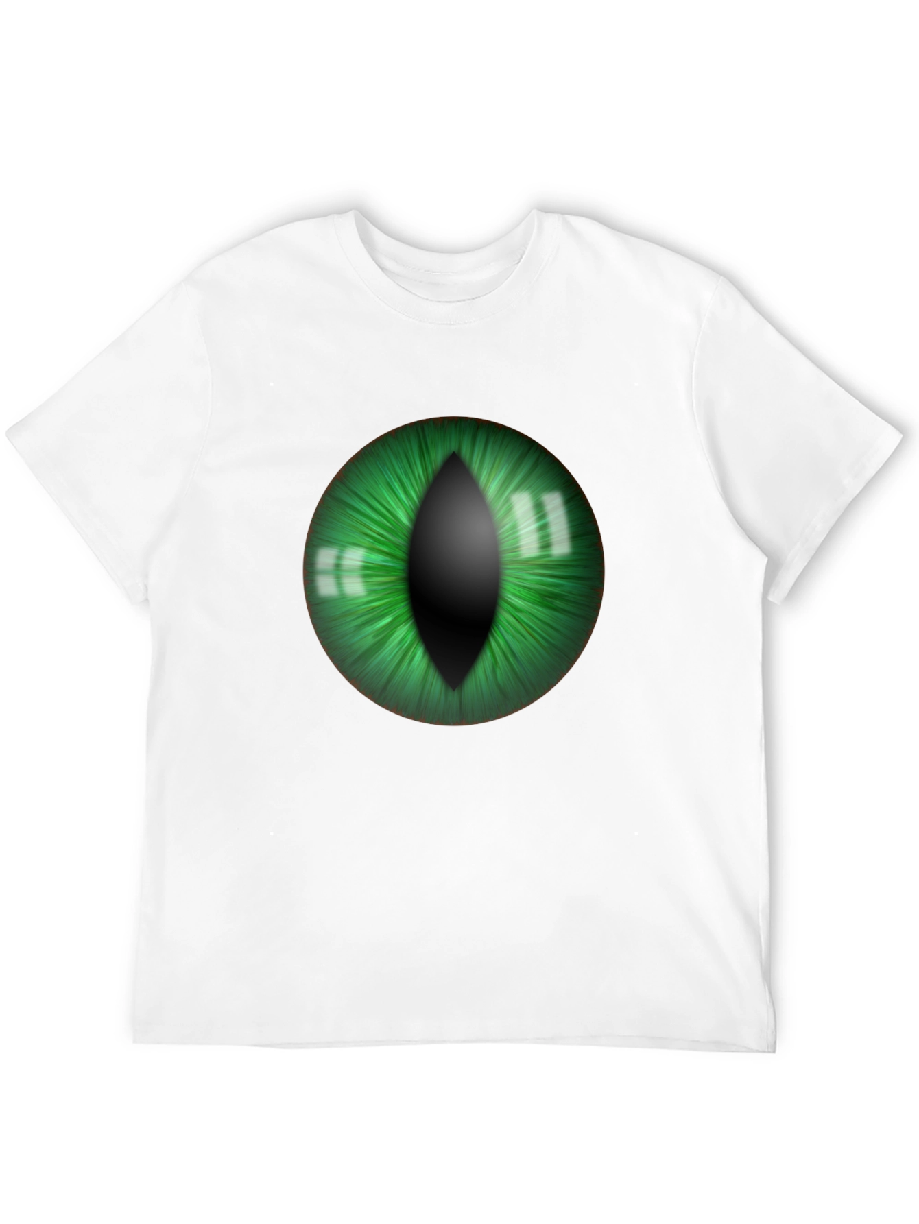 Mens Black T-Shirt with Green Eye Graphic