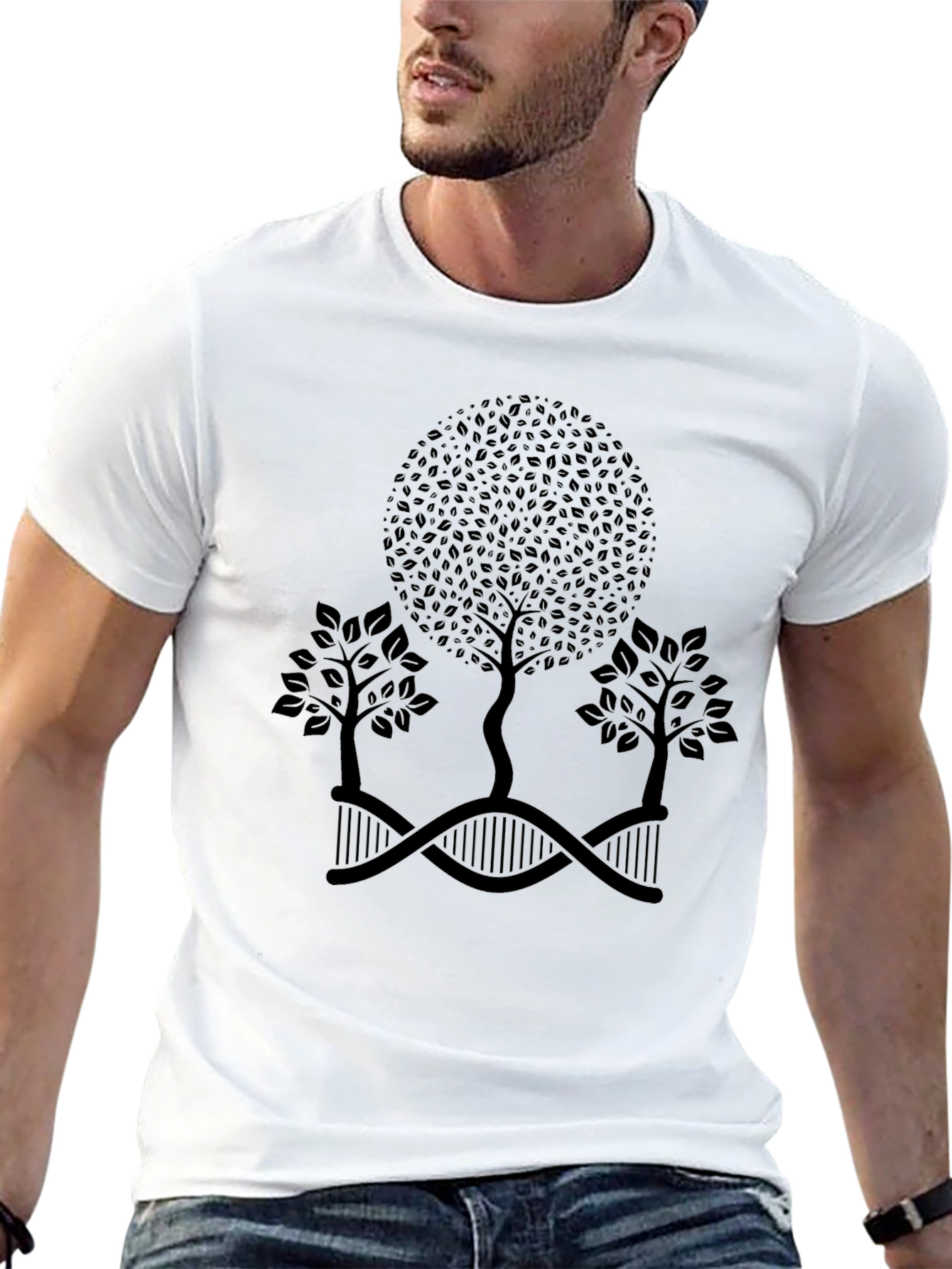 Nature DNA Tree Graphic Black Tee