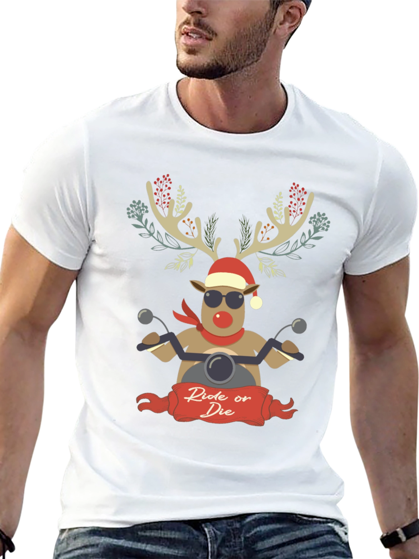 Ride or Die Reindeer Christmas T-Shirt