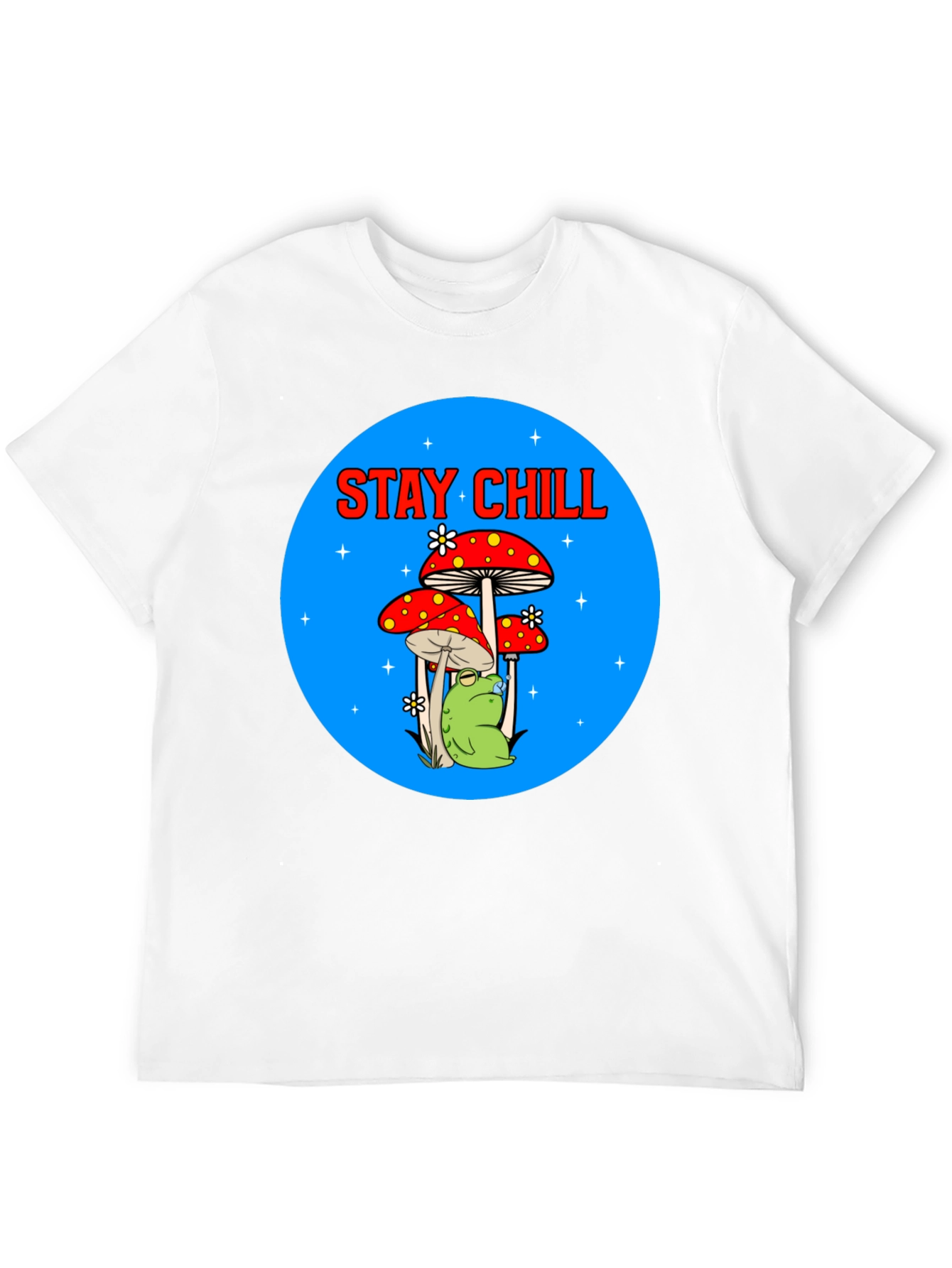 Stay Chill Frog Mushroom Graphic Tee
