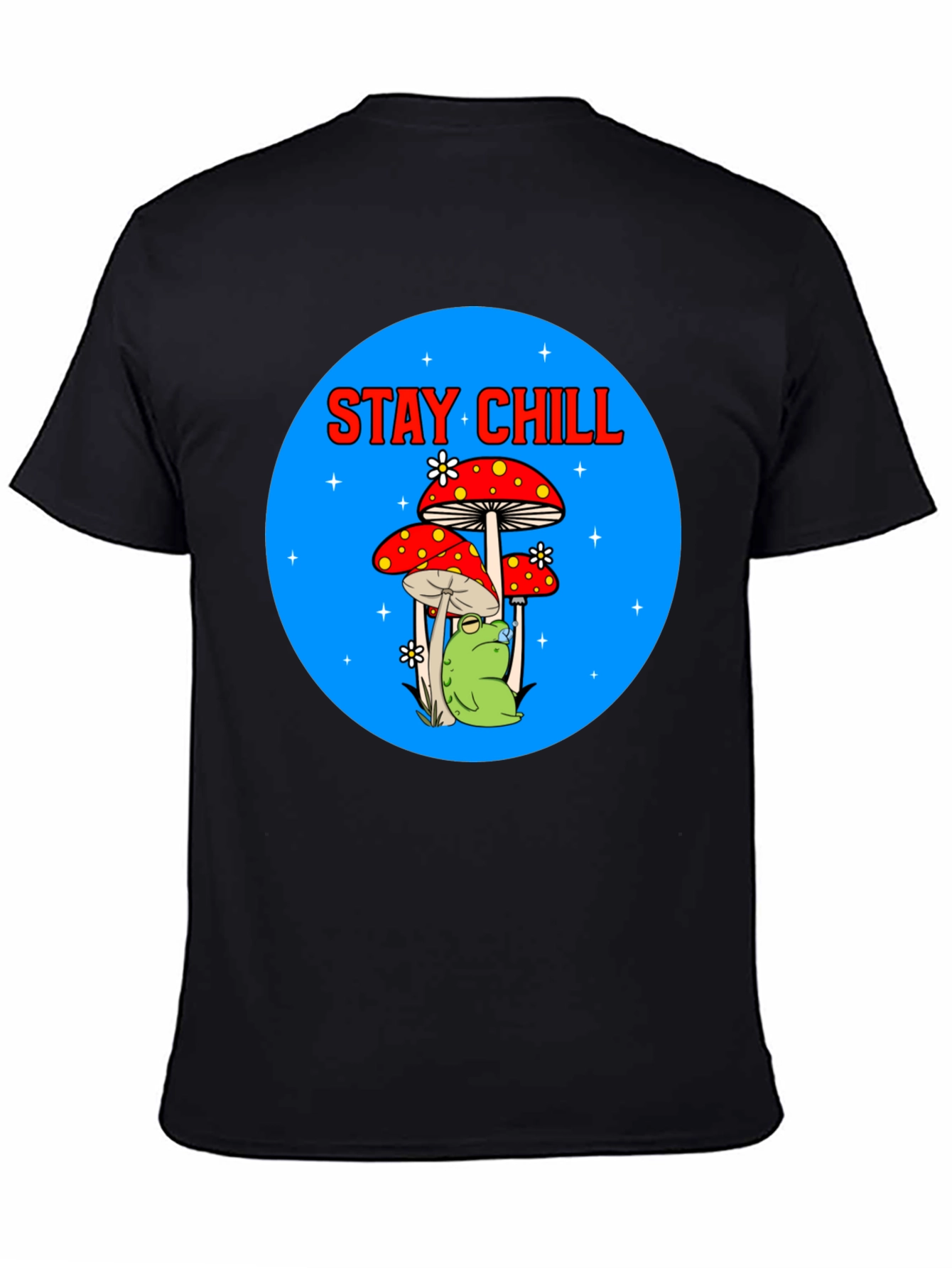 Stay Chill Frog Mushroom Graphic Tee