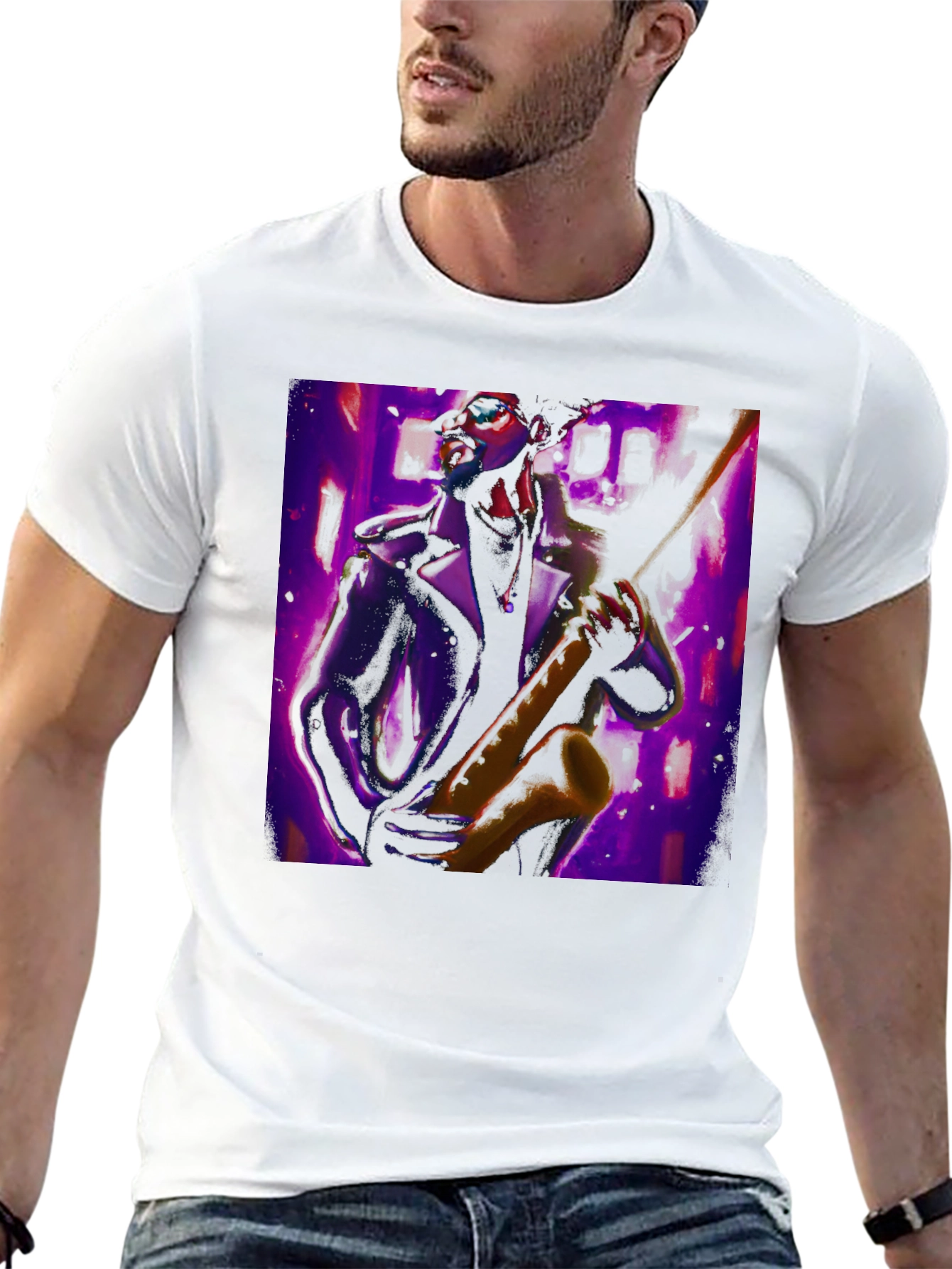 Jazz Saxophone Player Graphic Tee