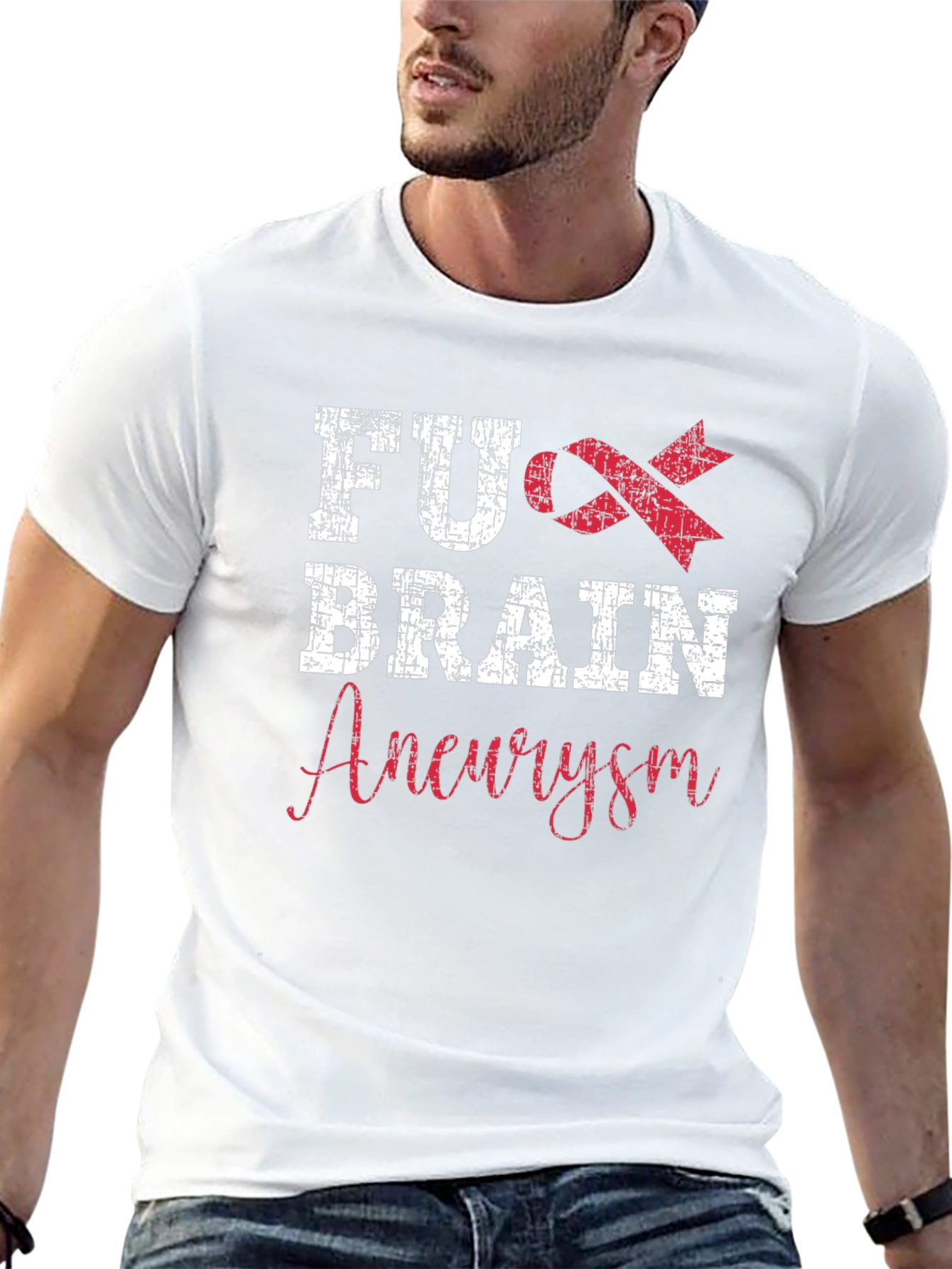 FU Brain Aneurysm Awareness Ribbon Graphic T-Shirt