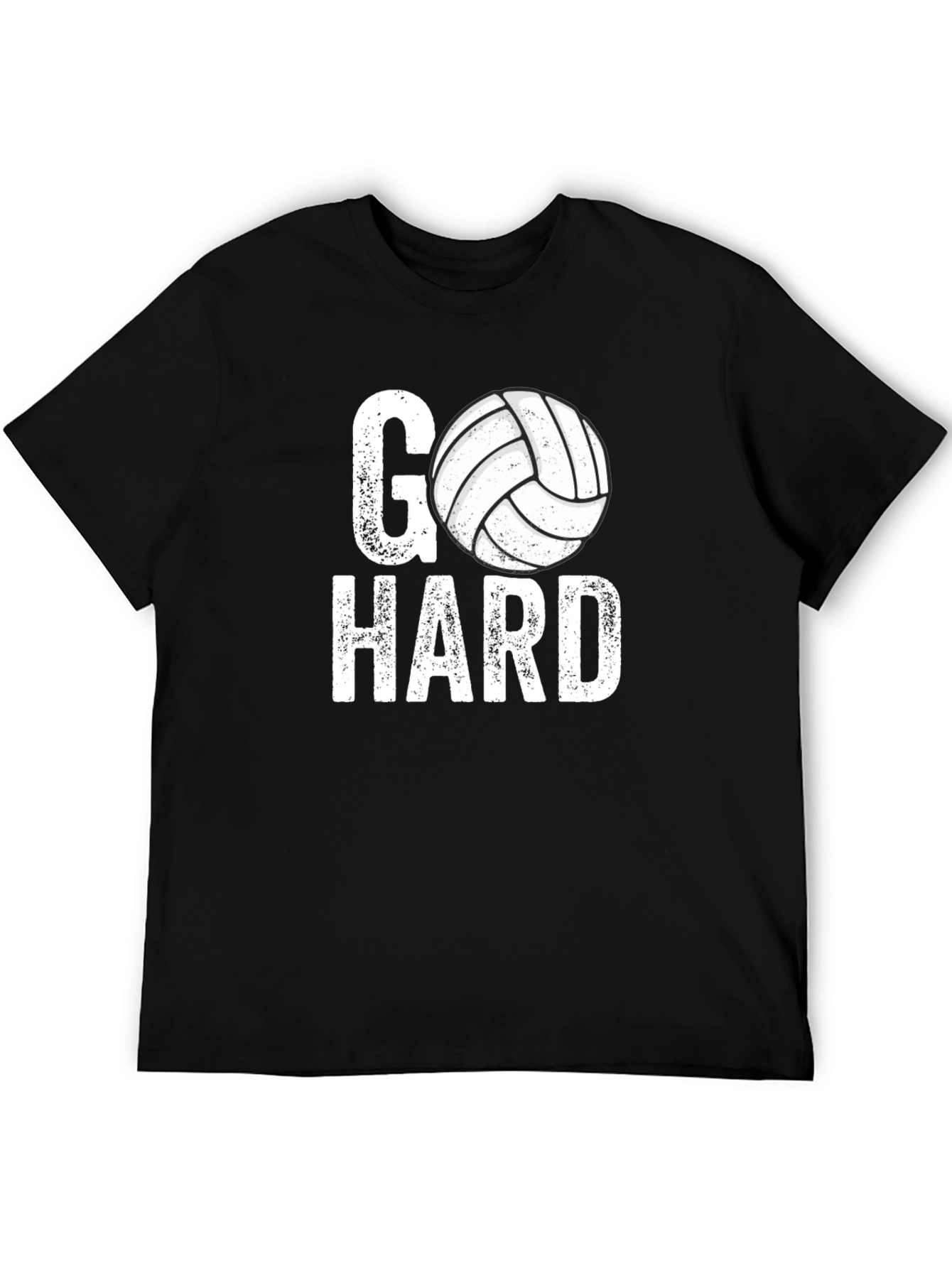Go Hard Volleyball Graphic Tee - Black Casual T-Shirt