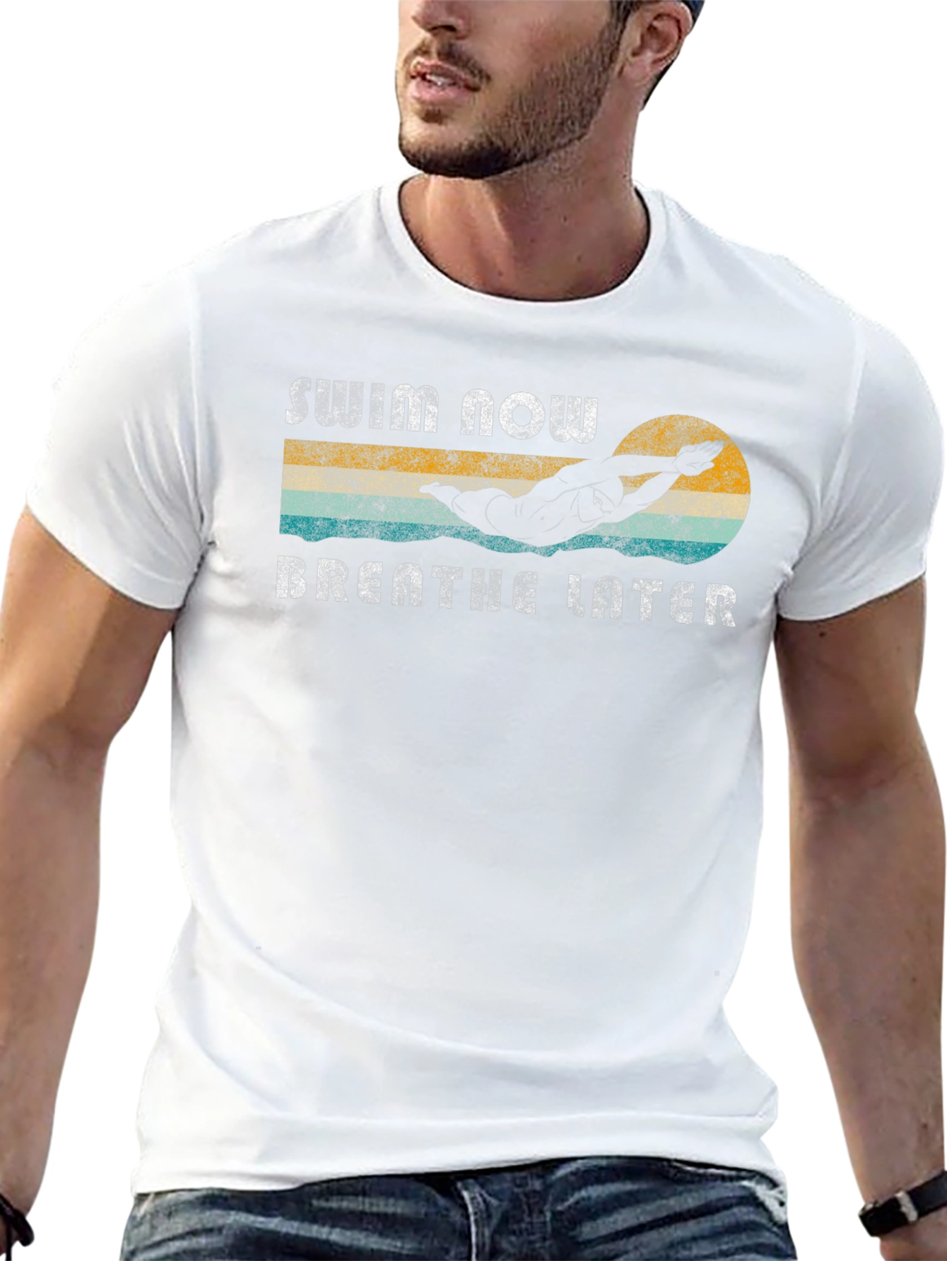 Swim Now Breathe Later Graphic T-Shirt