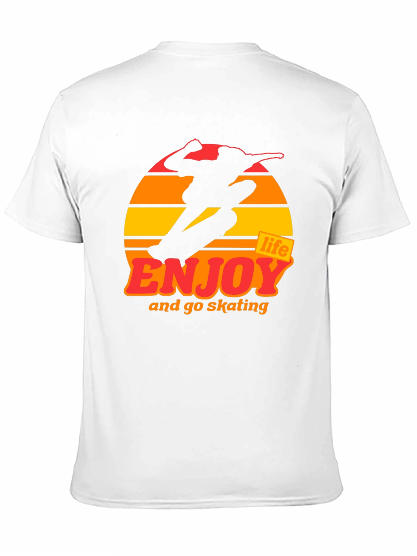 Enjoy Life Skateboarding T-Shirt - Retro Sunset Design