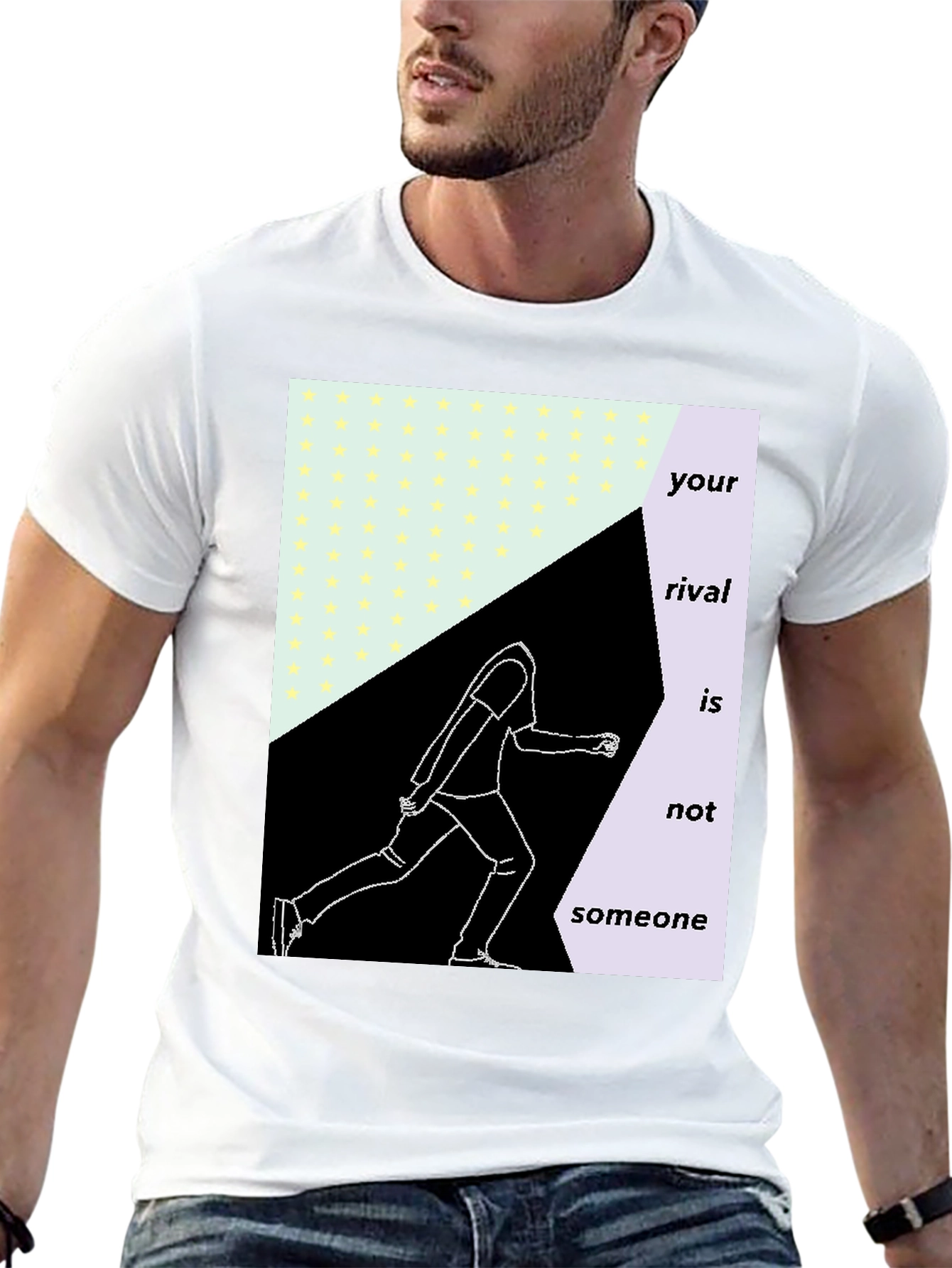 Abstract Runner Graphic Tee - Motivational Sportswear