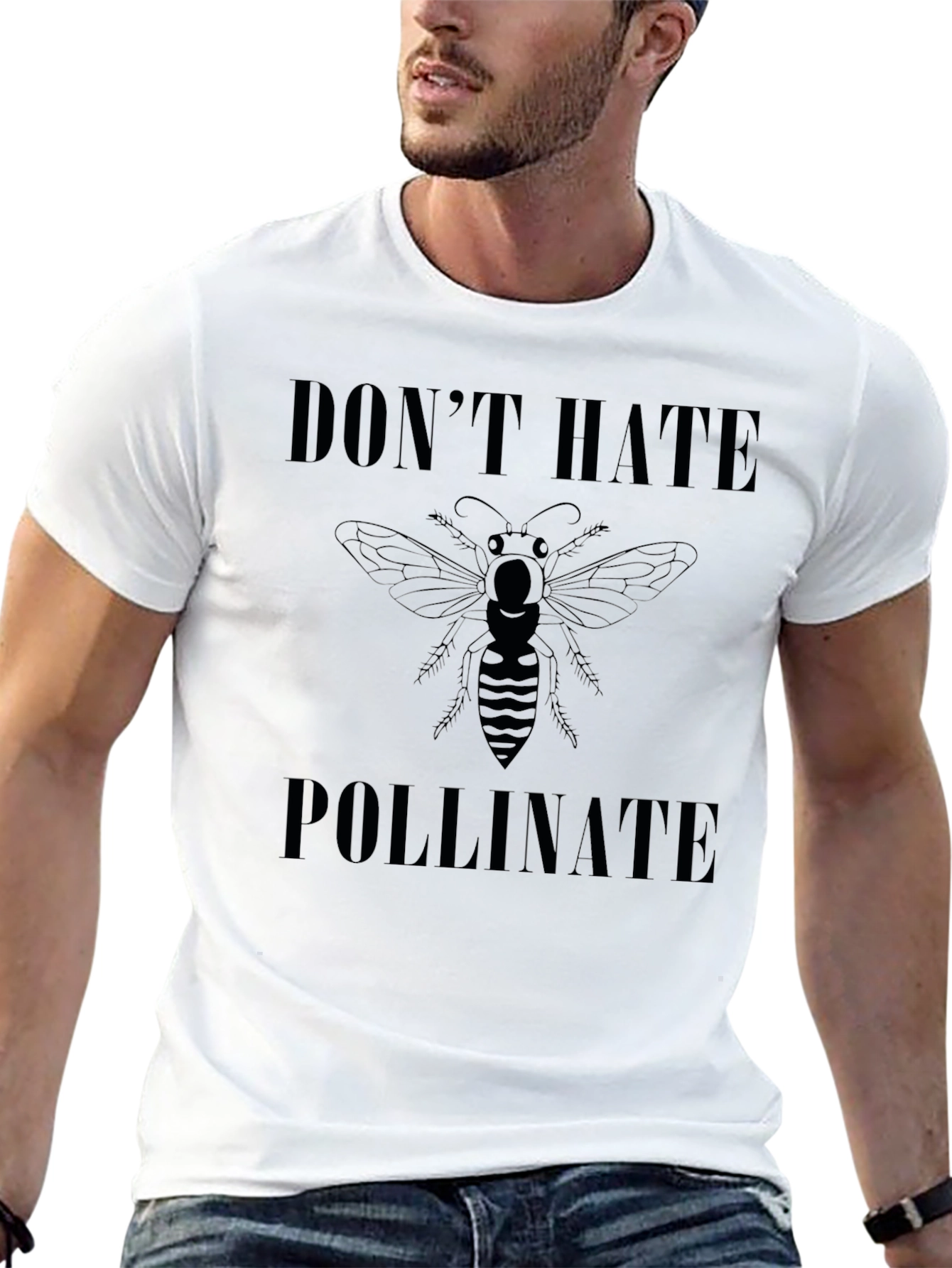 Dont Hate Pollinate Graphic T-Shirt - Black