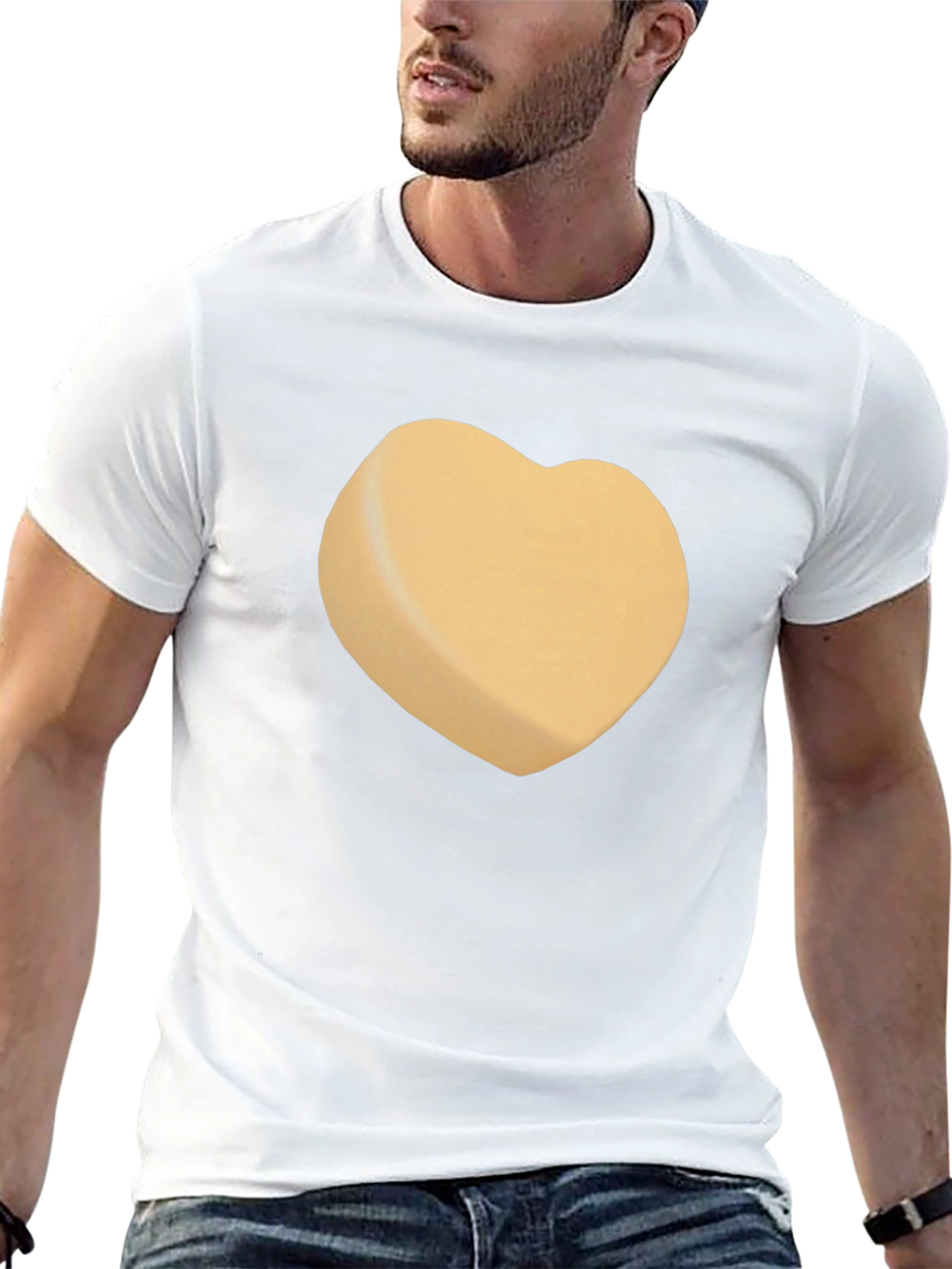 Heart-Shaped Candy Design Black T-Shirt