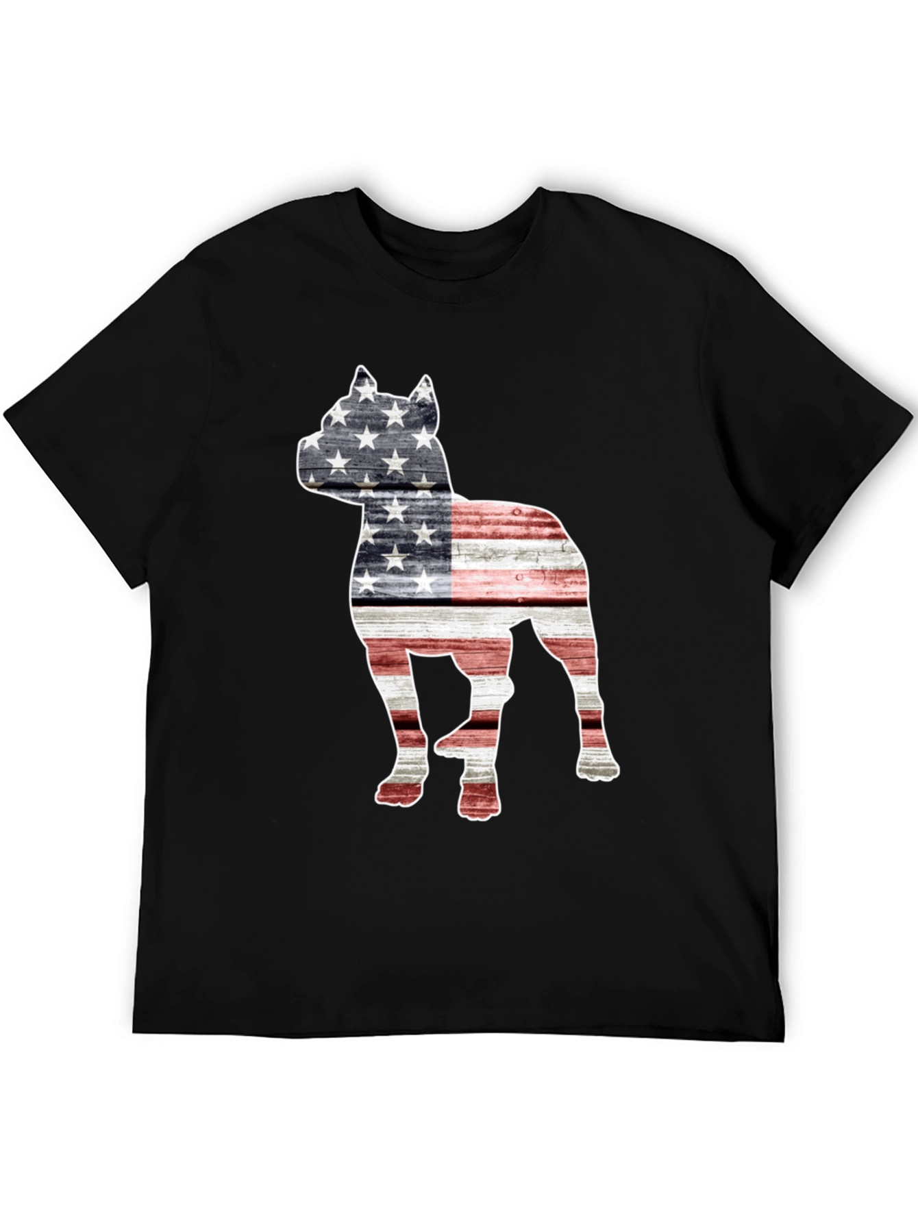 American Flag Dog Graphic T-Shirt