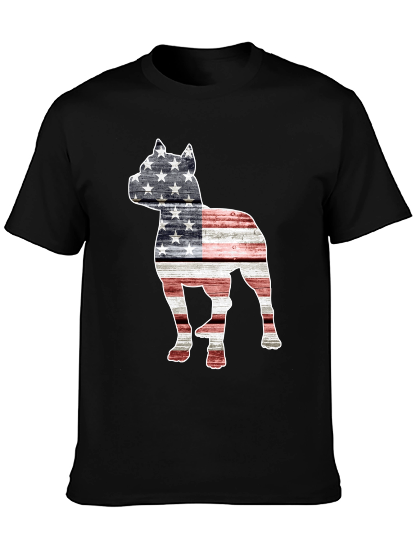 American Flag Dog Graphic T-Shirt