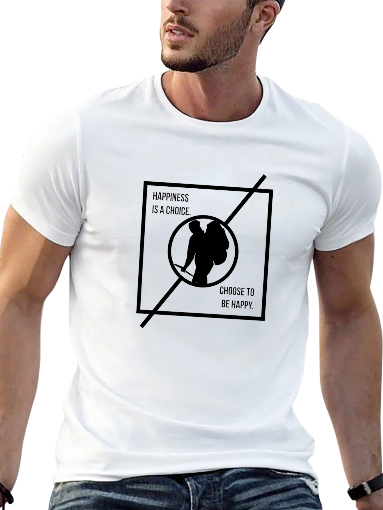 Happiness Choice Graphic Tee - Black