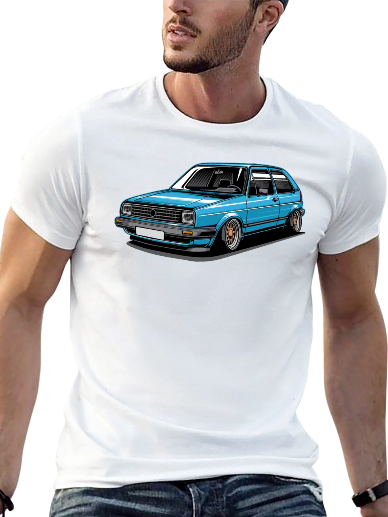 Classic Car Graphic Tee - Black Cotton