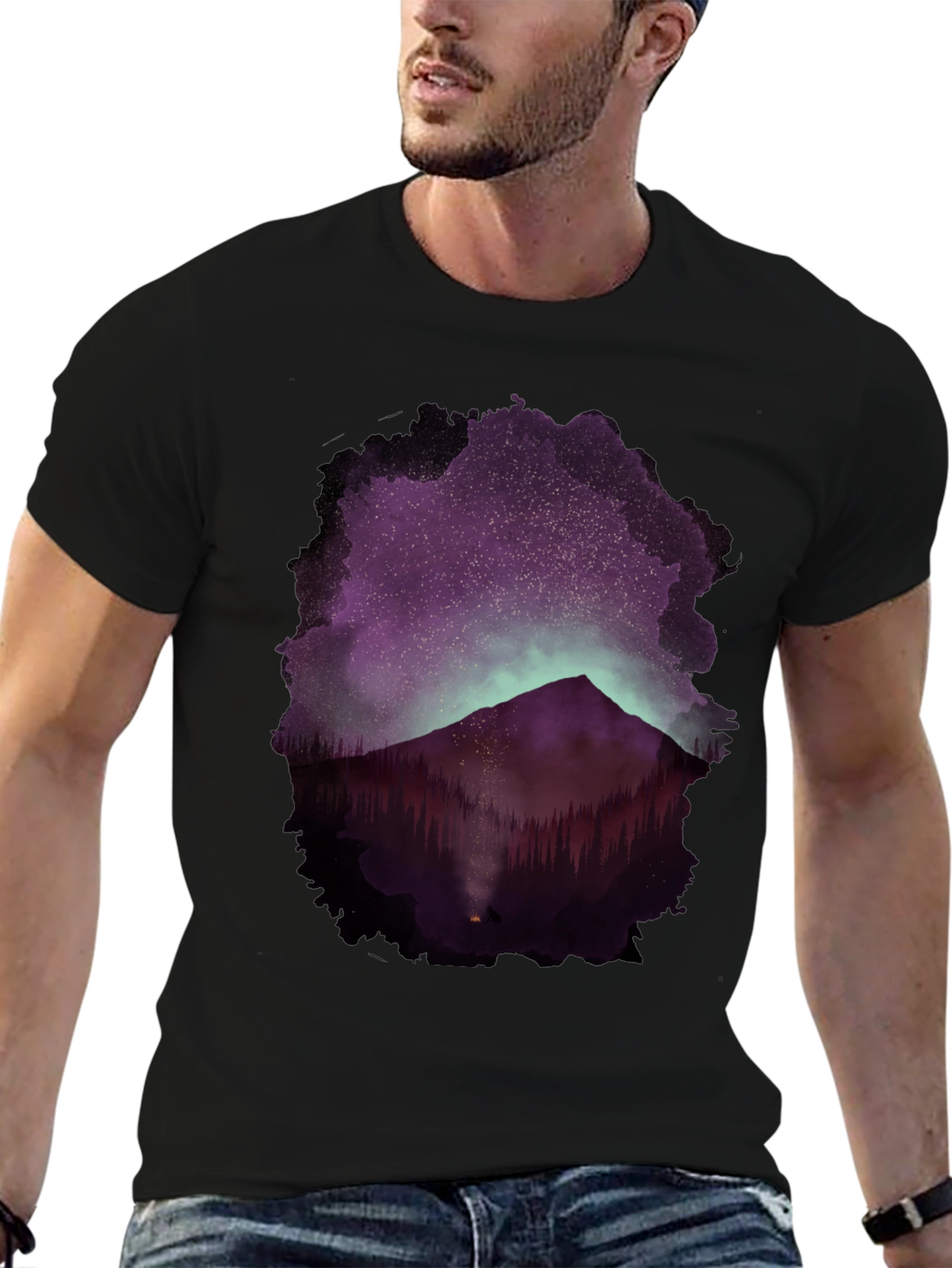 Mountain Night Sky Graphic Tee