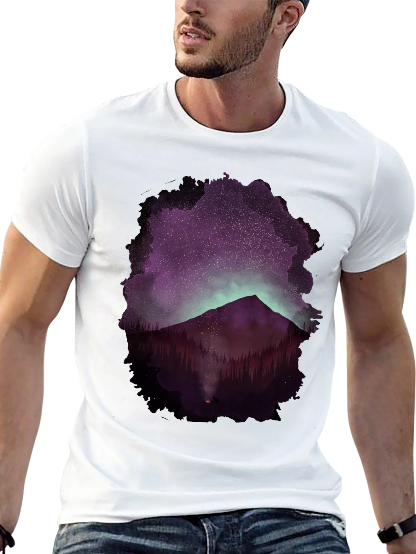 Mountain Night Sky Graphic Tee