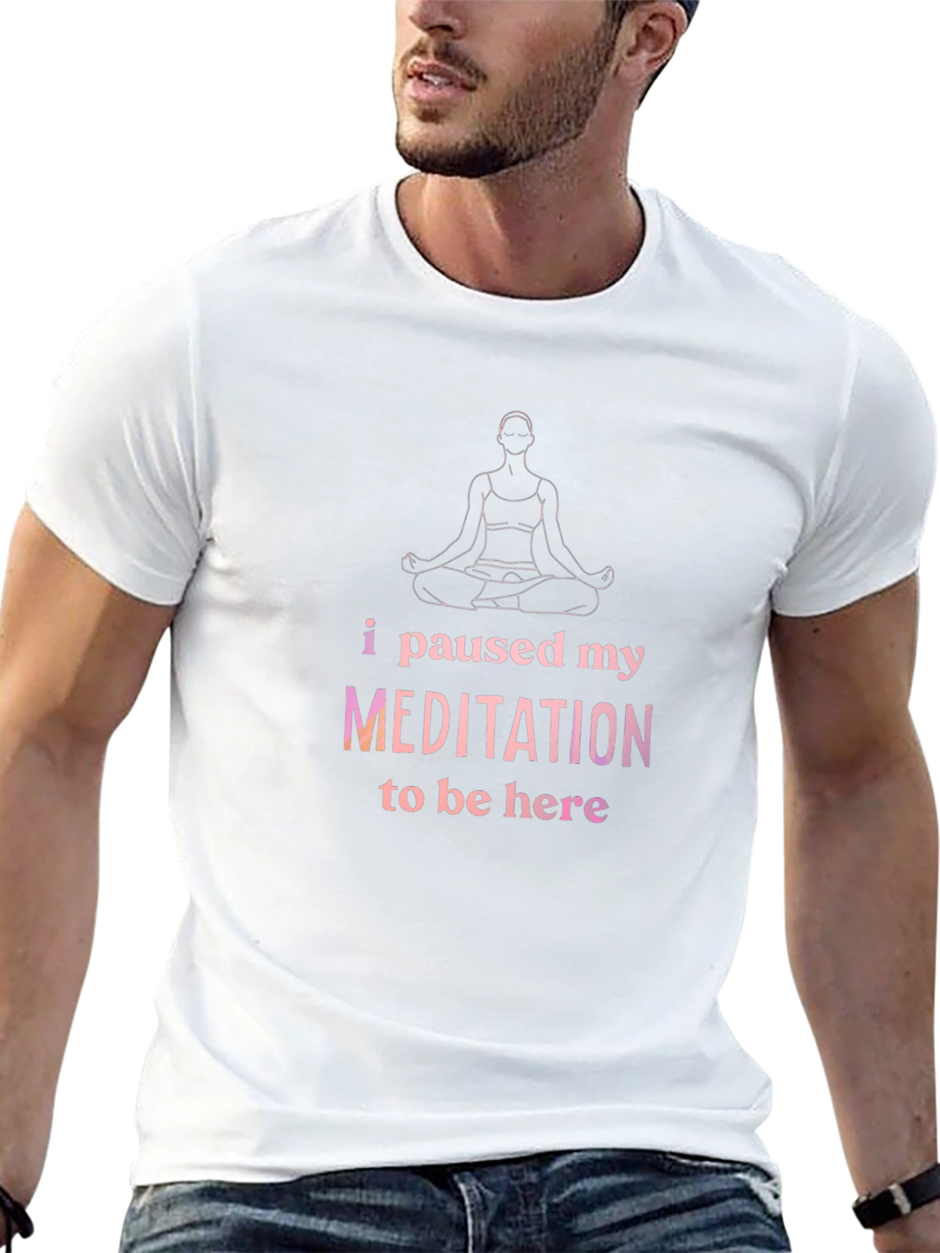 Meditation Pause T-Shirt - Relaxed Fit Cotton Tee