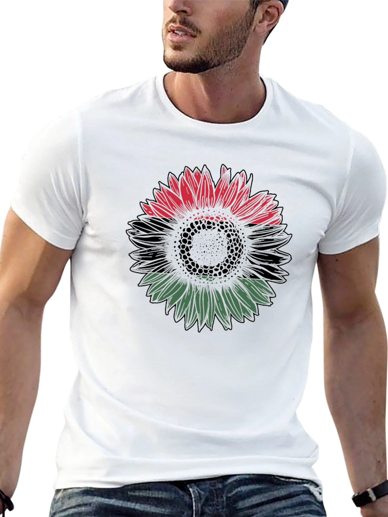 Pan-African Flag Sunflower Graphic Tee