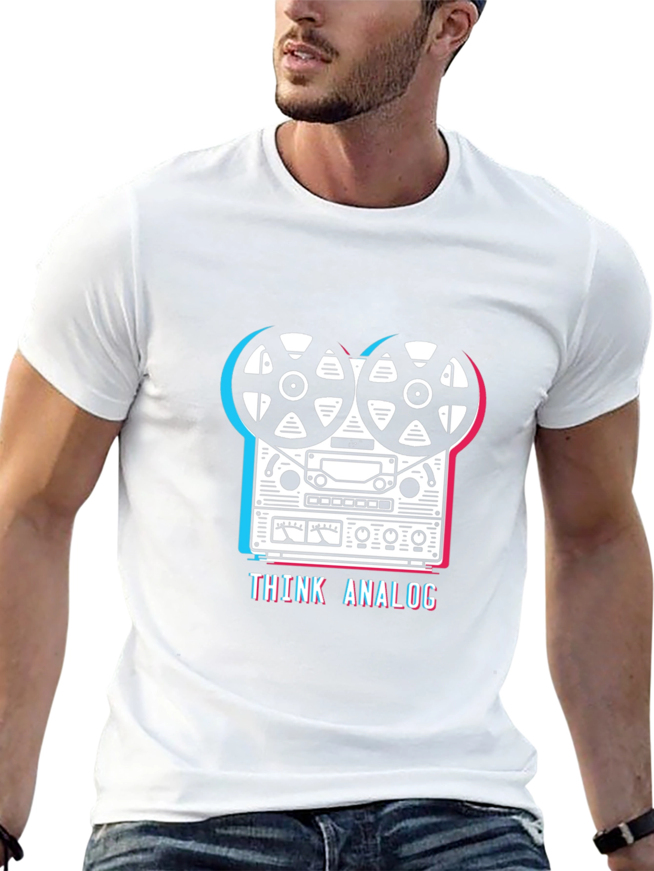 Think Analog Reel-to-Reel T-Shirt - Black