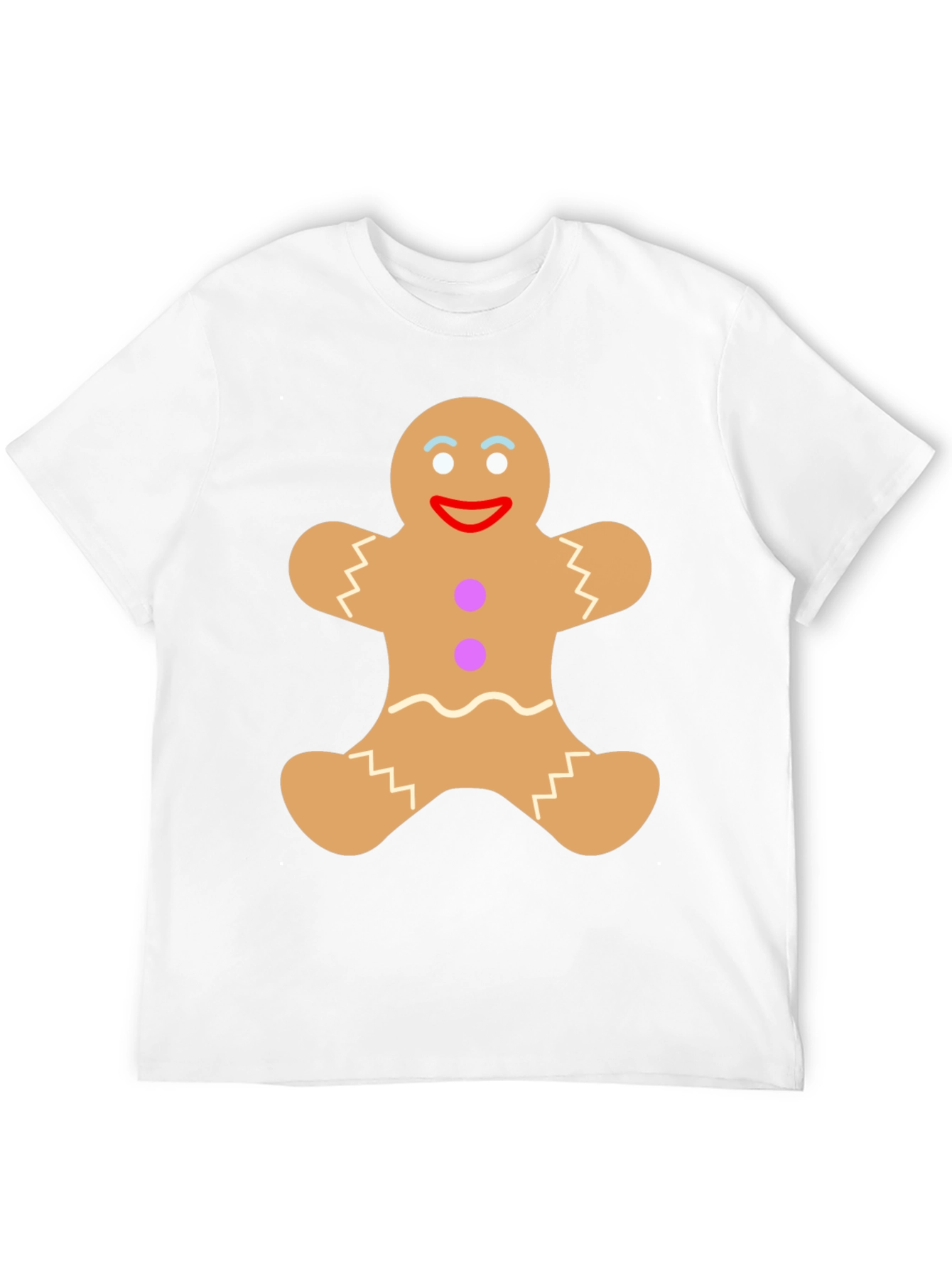 Gingerbread Man Graphic Tee - Festive Black T-Shirt