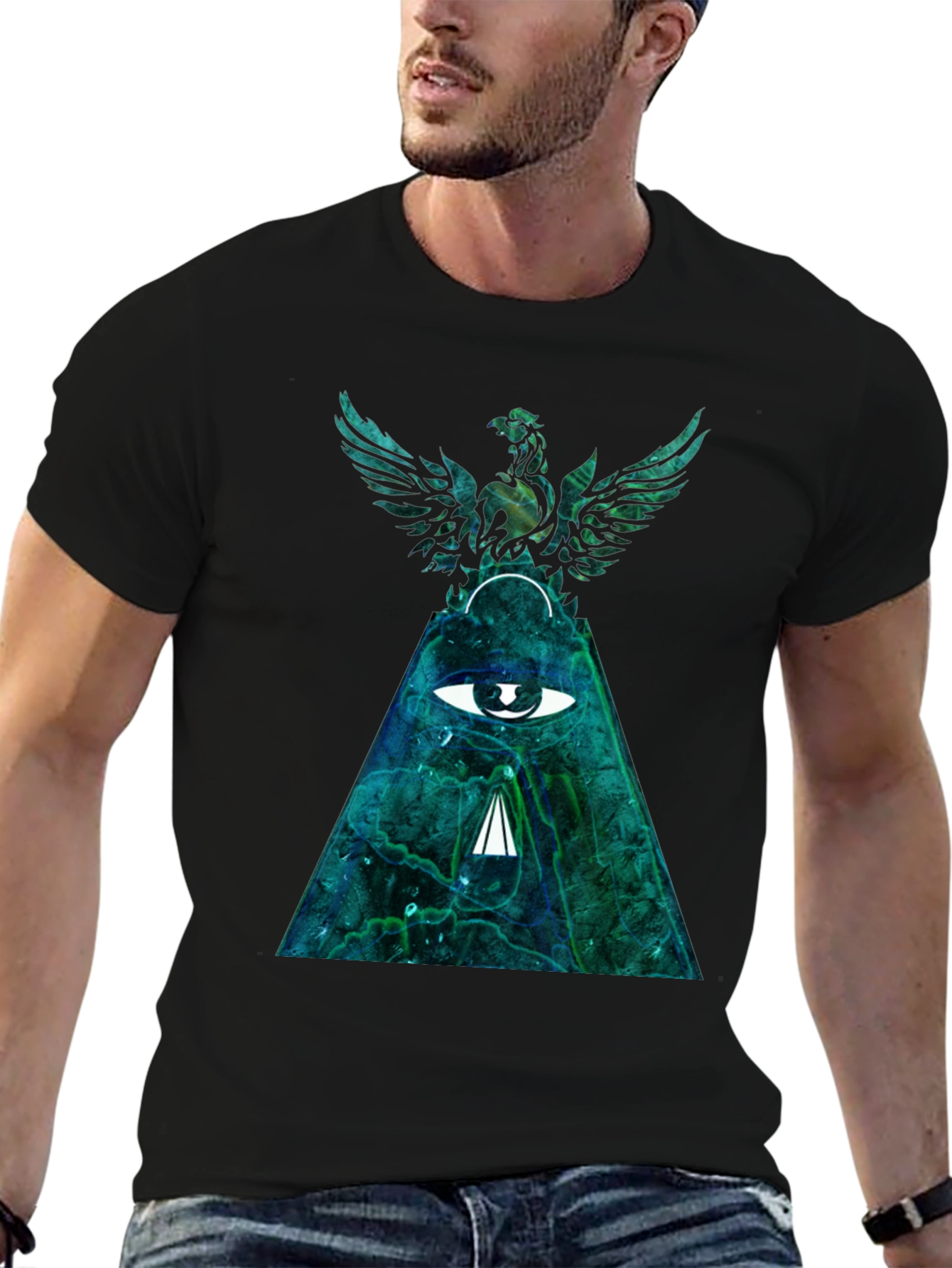 Mystic Eagle Eye Graphic Tee - Black