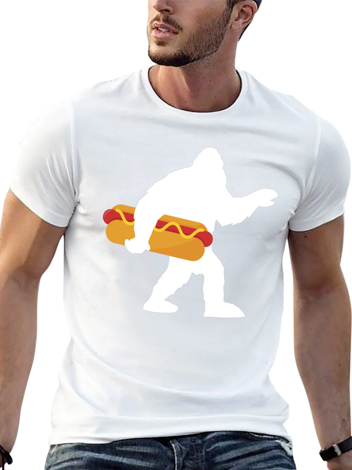 Sasquatch Hotdog Graphic T-Shirt