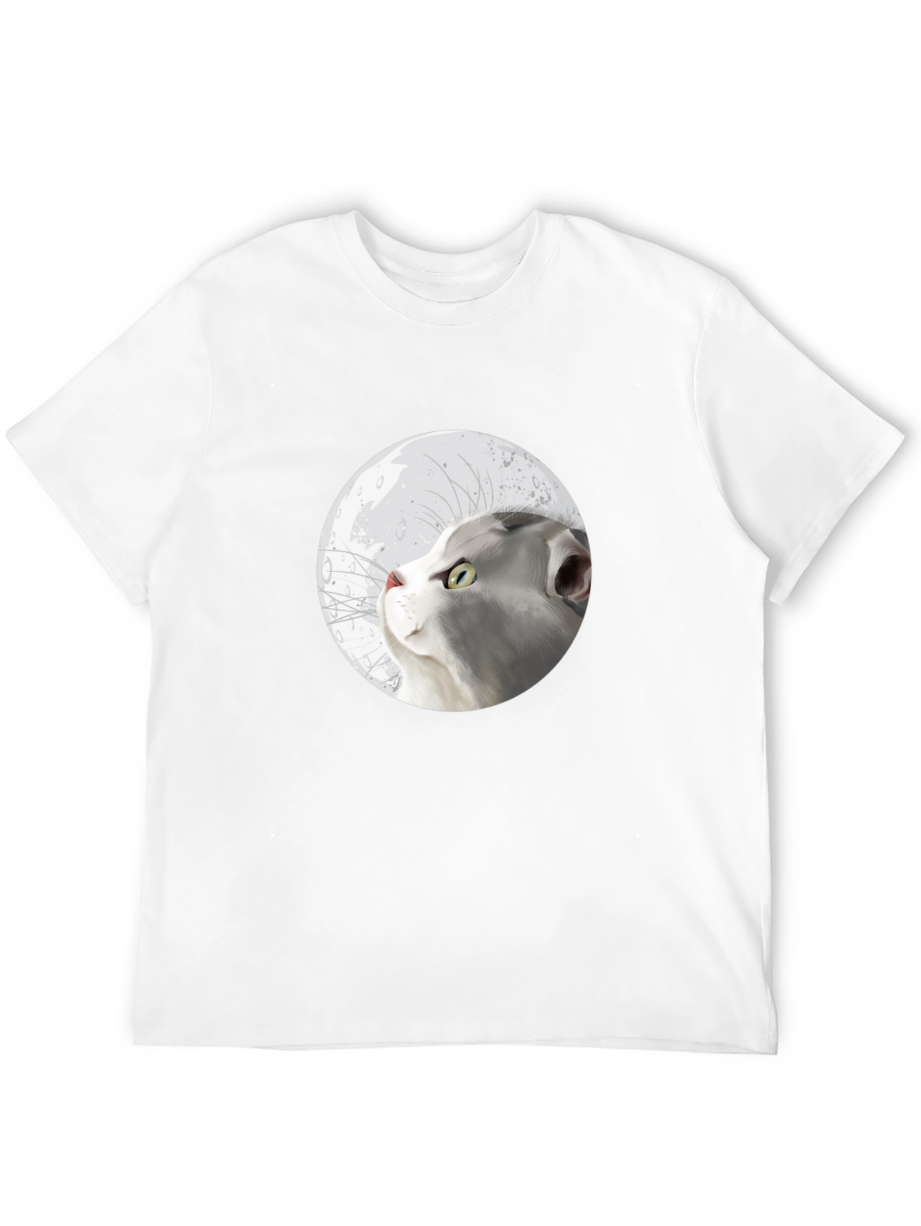 Cat Moon Graphic T-Shirt - Stylish Cotton Tee