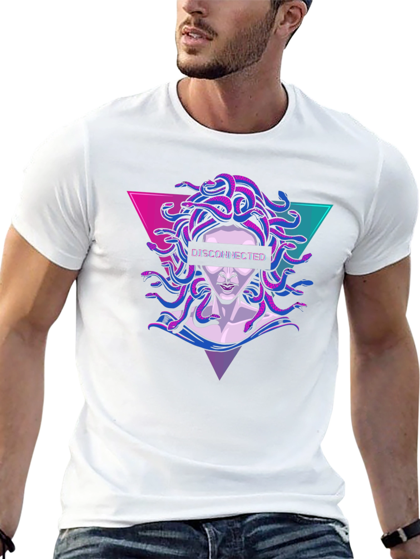 Disconnected Medusa Graphic Tee - Retro Style
