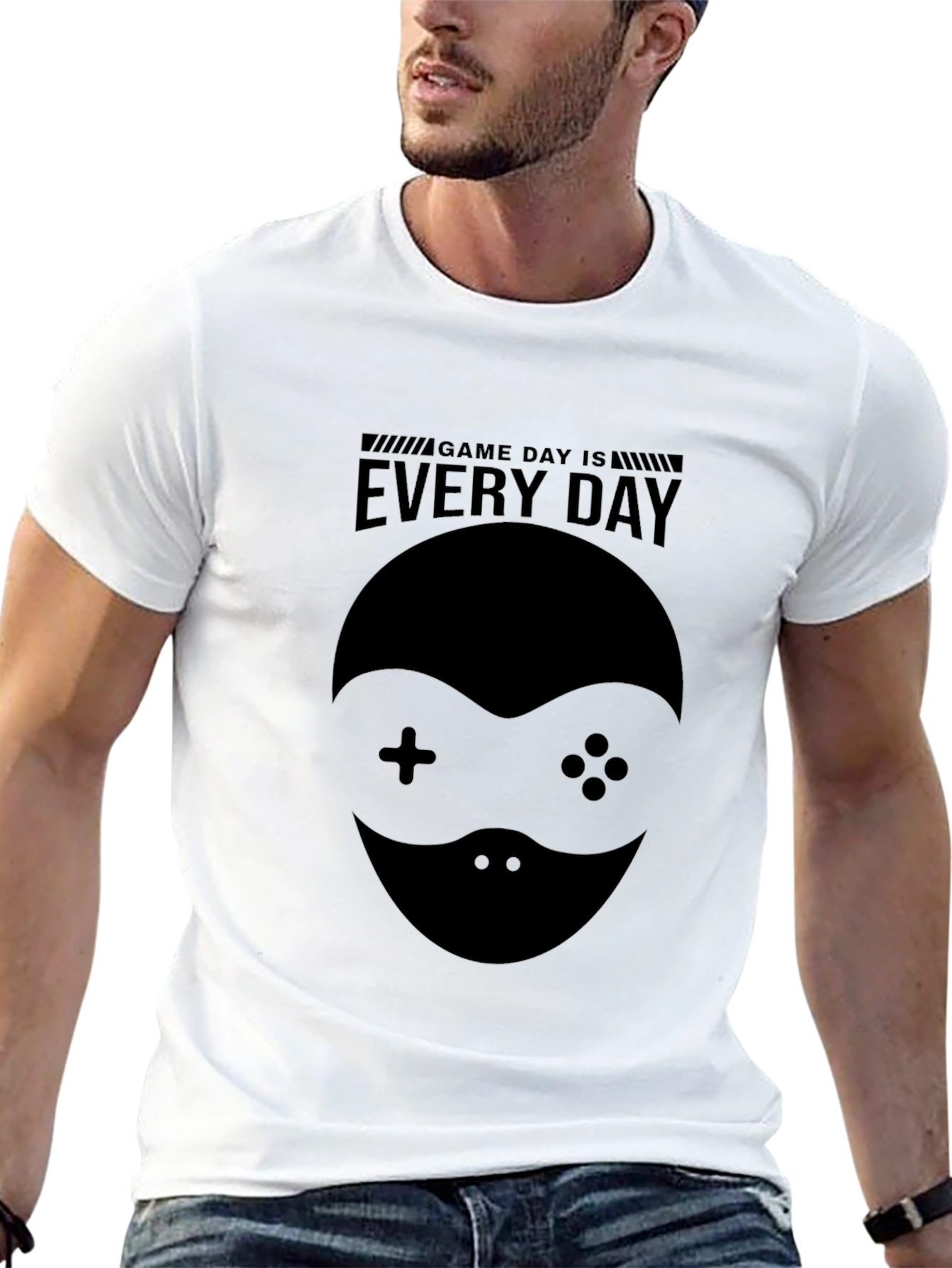 Game Day Is Everyday Black Graphic T-Shirt
