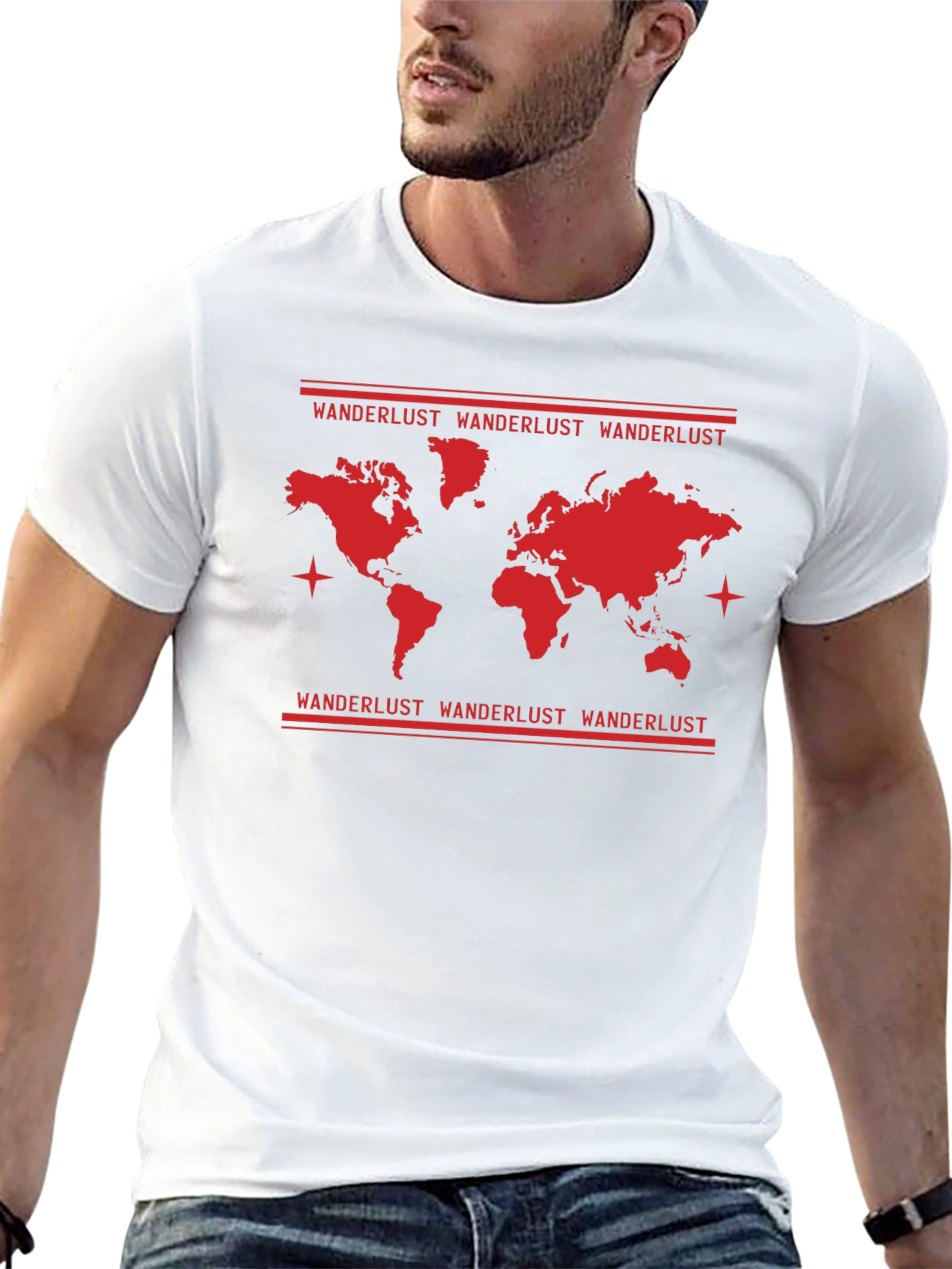 Wanderlust World Map Graphic T-Shirt