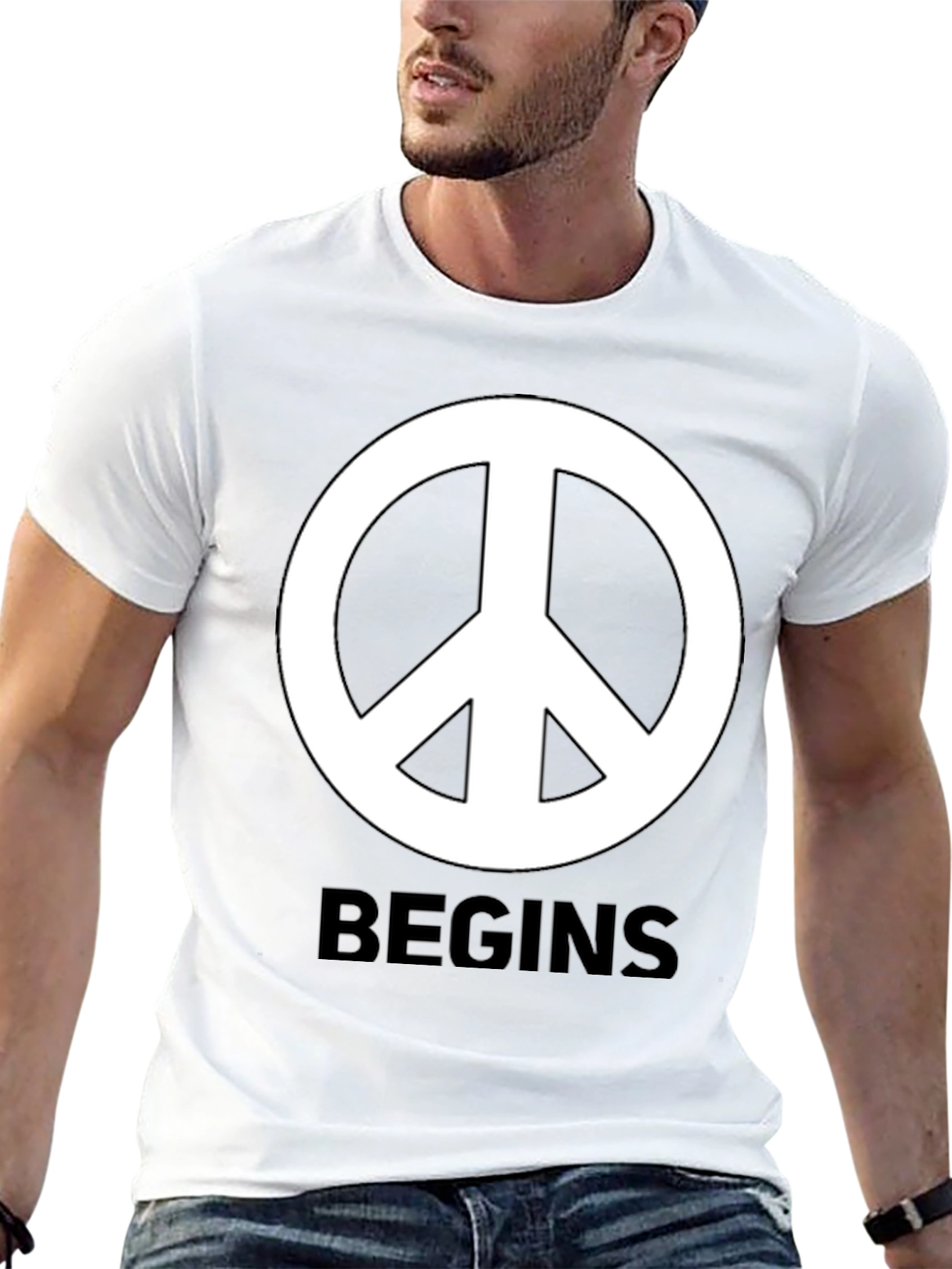 Peace Begins With Me Black T-Shirt