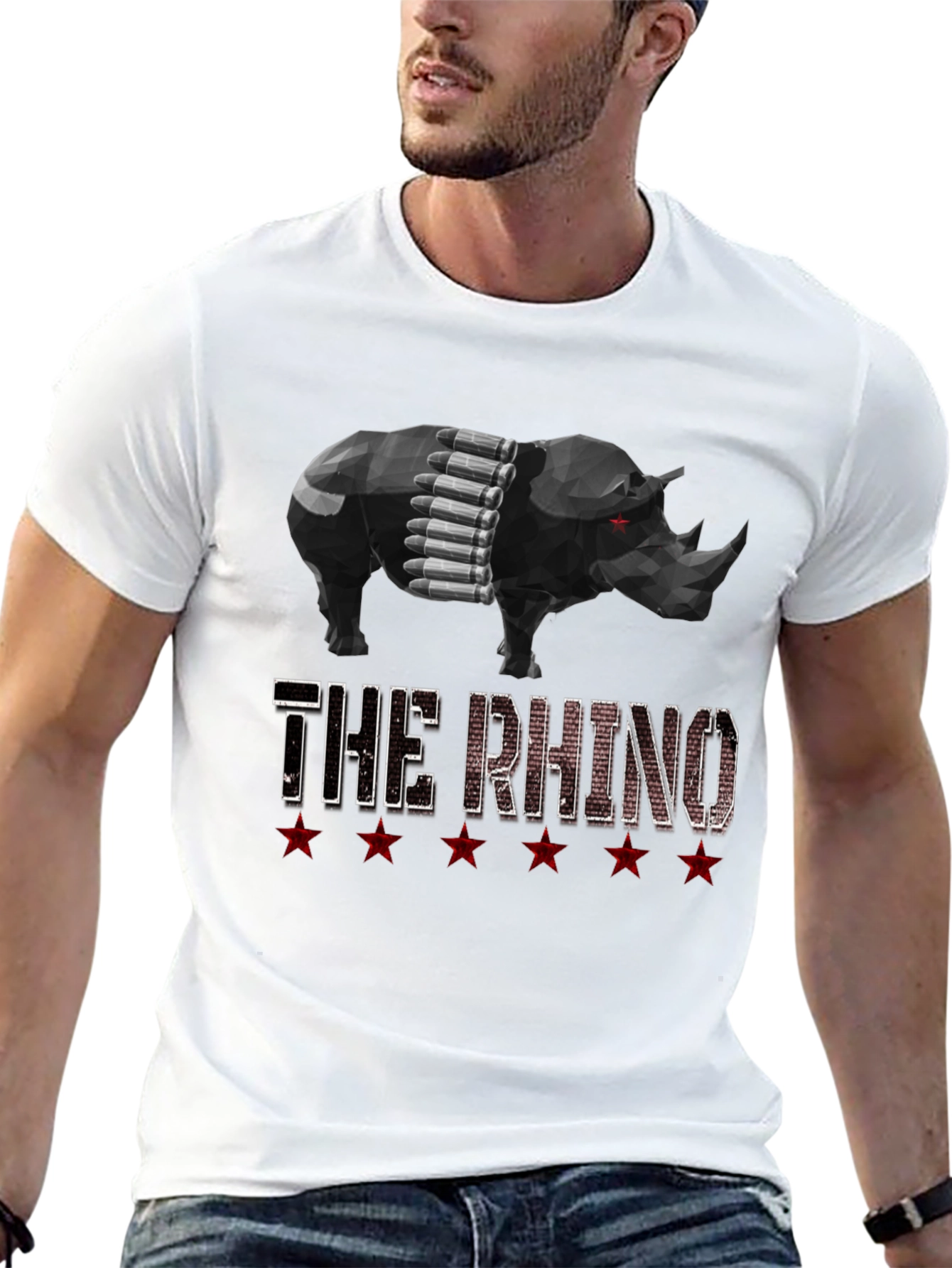 The Rhino Graphic Tee - Black Cotton T-Shirt