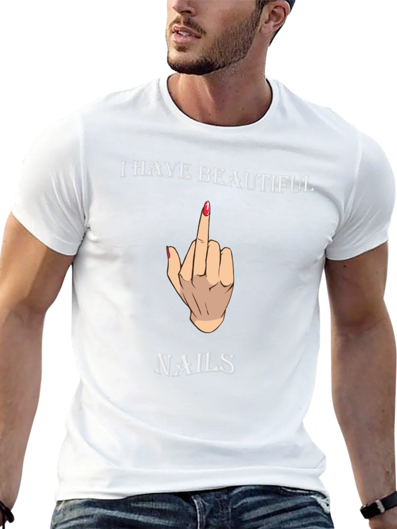 Beautiful Nails Graphic Tee - Funny T-Shirt