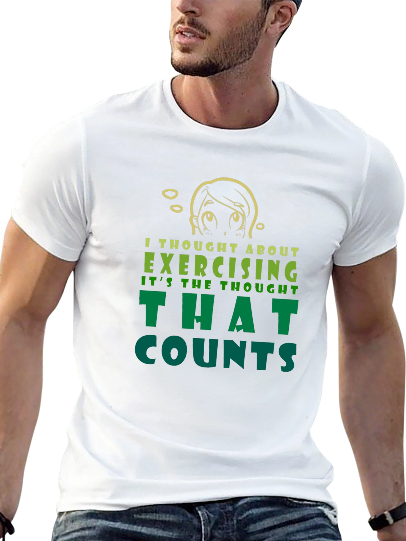 Funny Exercise Thought T-Shirt - Sarcastic Workout Tee