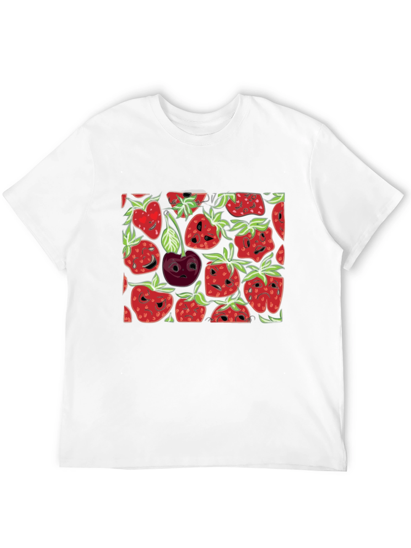 Strawberry Face T-Shirt - Black