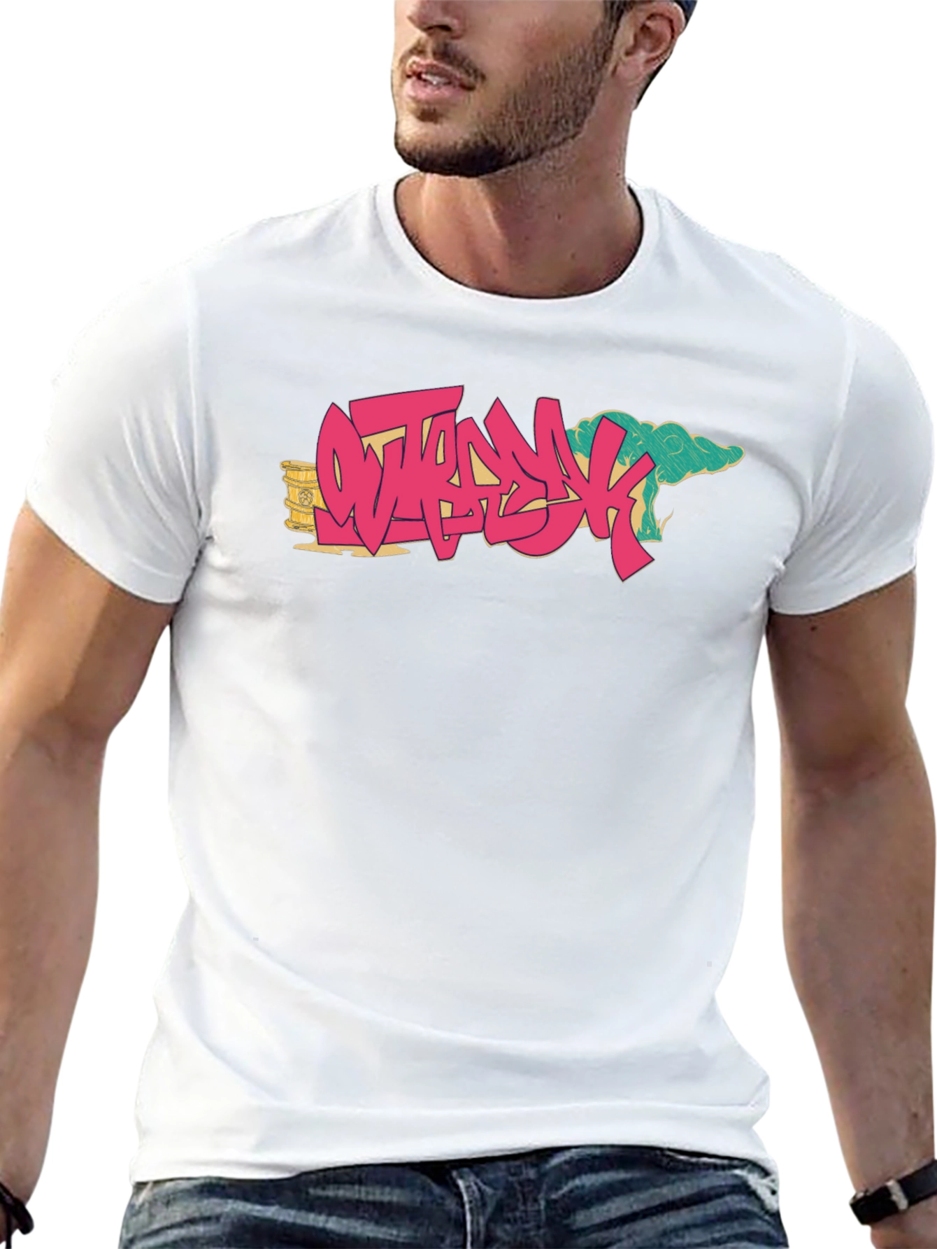 Ostrich Graffiti Style Black T-Shirt