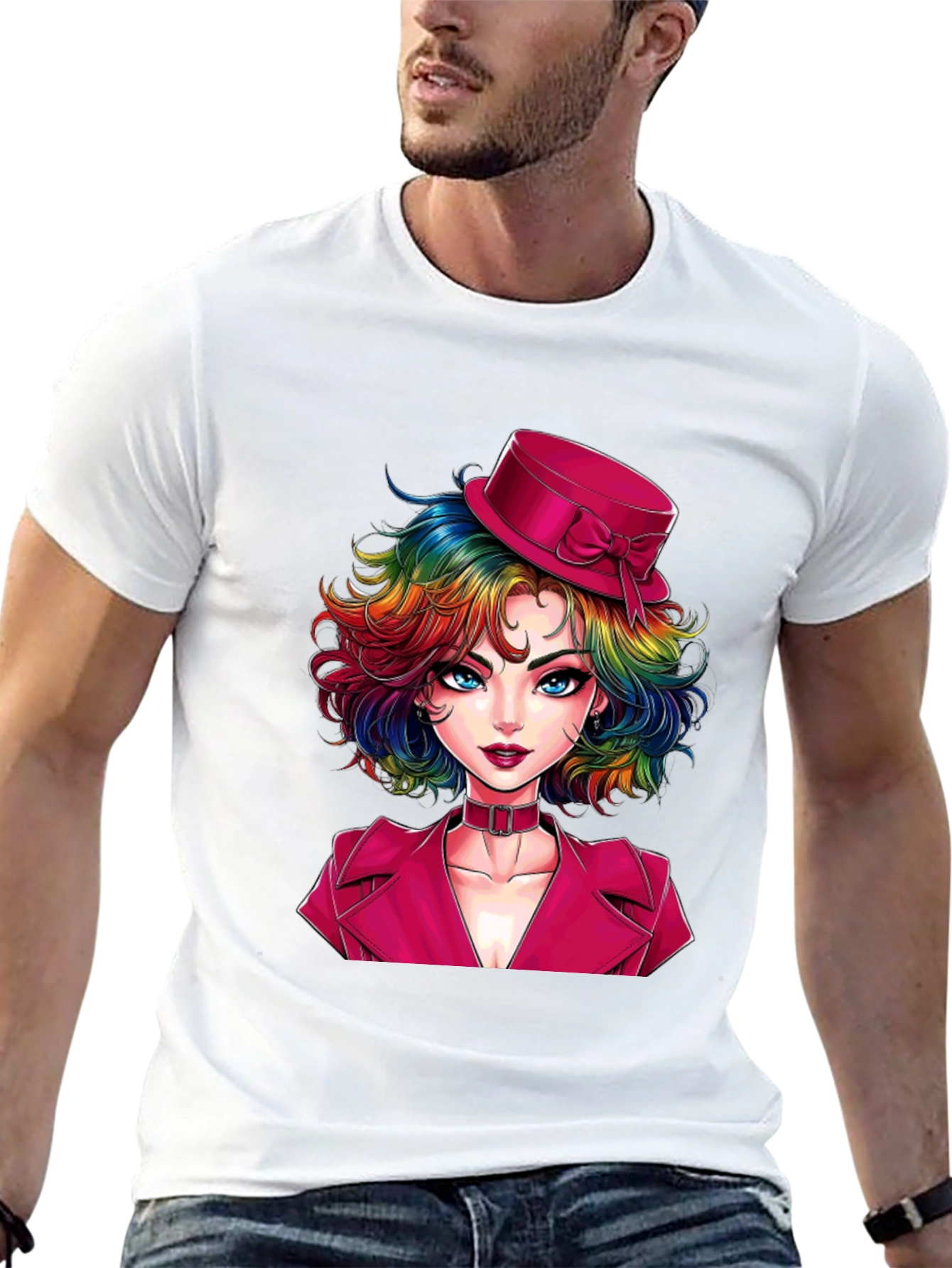 Rainbow Hair Girl T-Shirt
