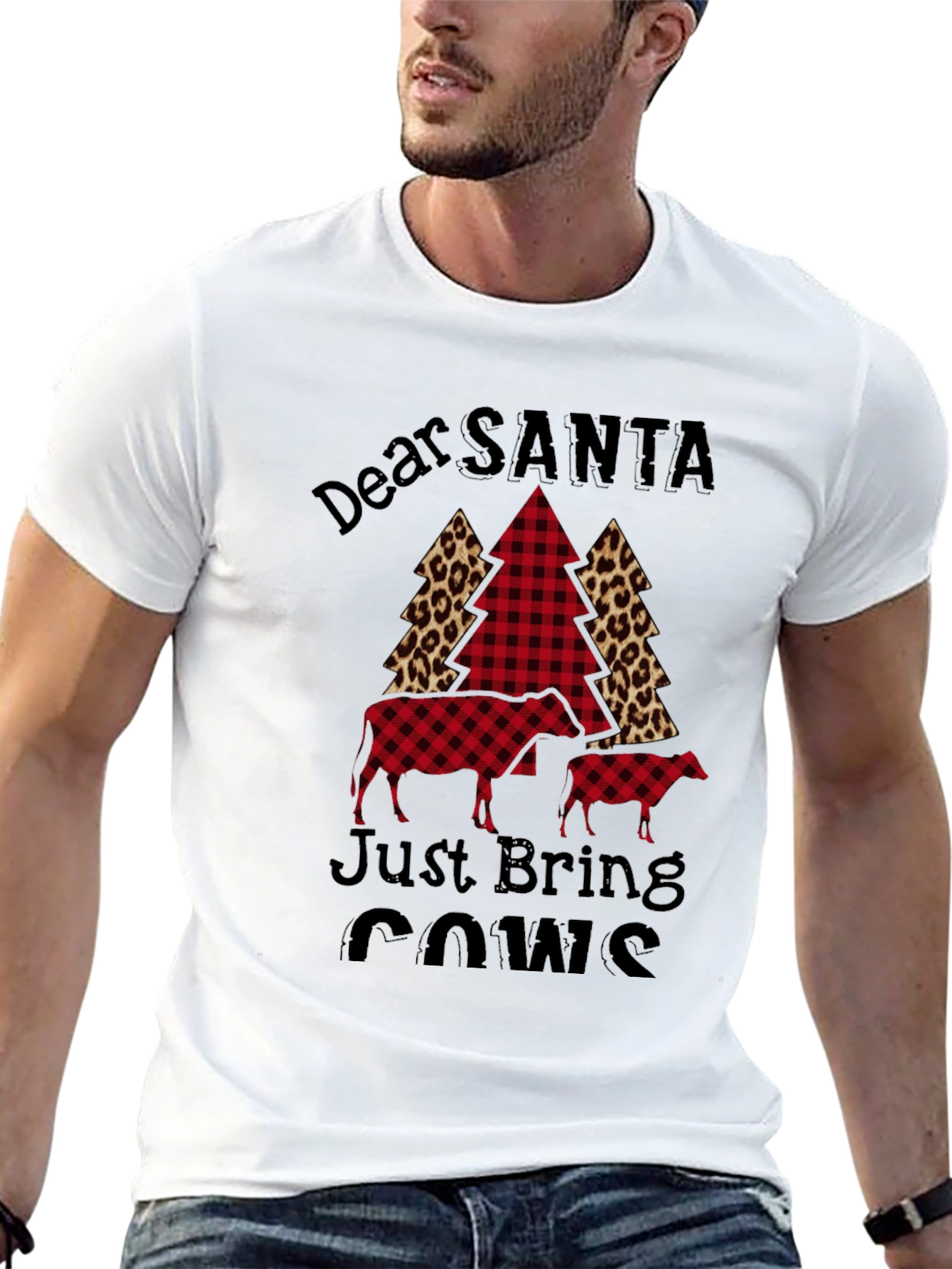 Dear Santa Just Bring Cows Graphic Tee