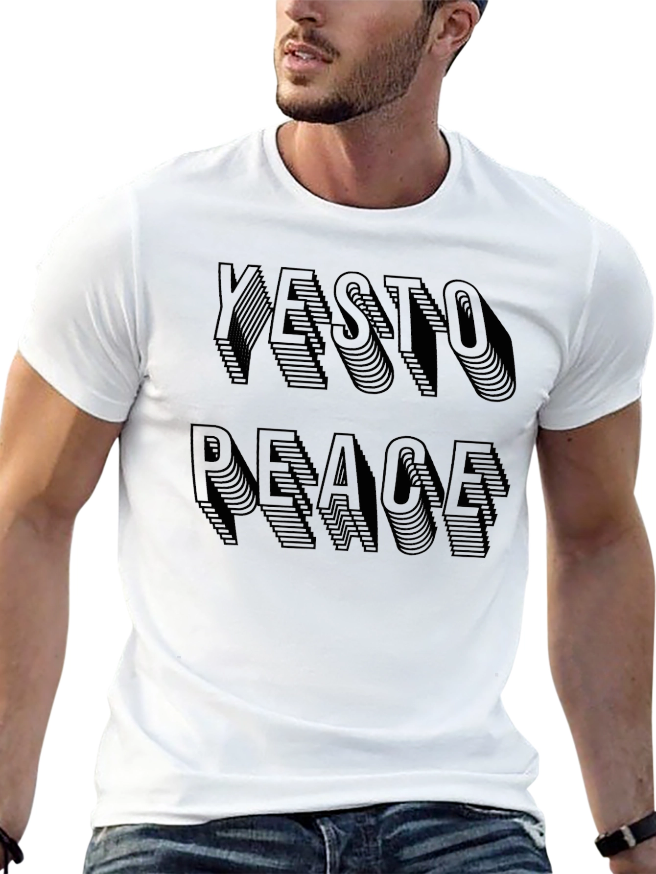 Yes to Peace Black Graphic T-Shirt