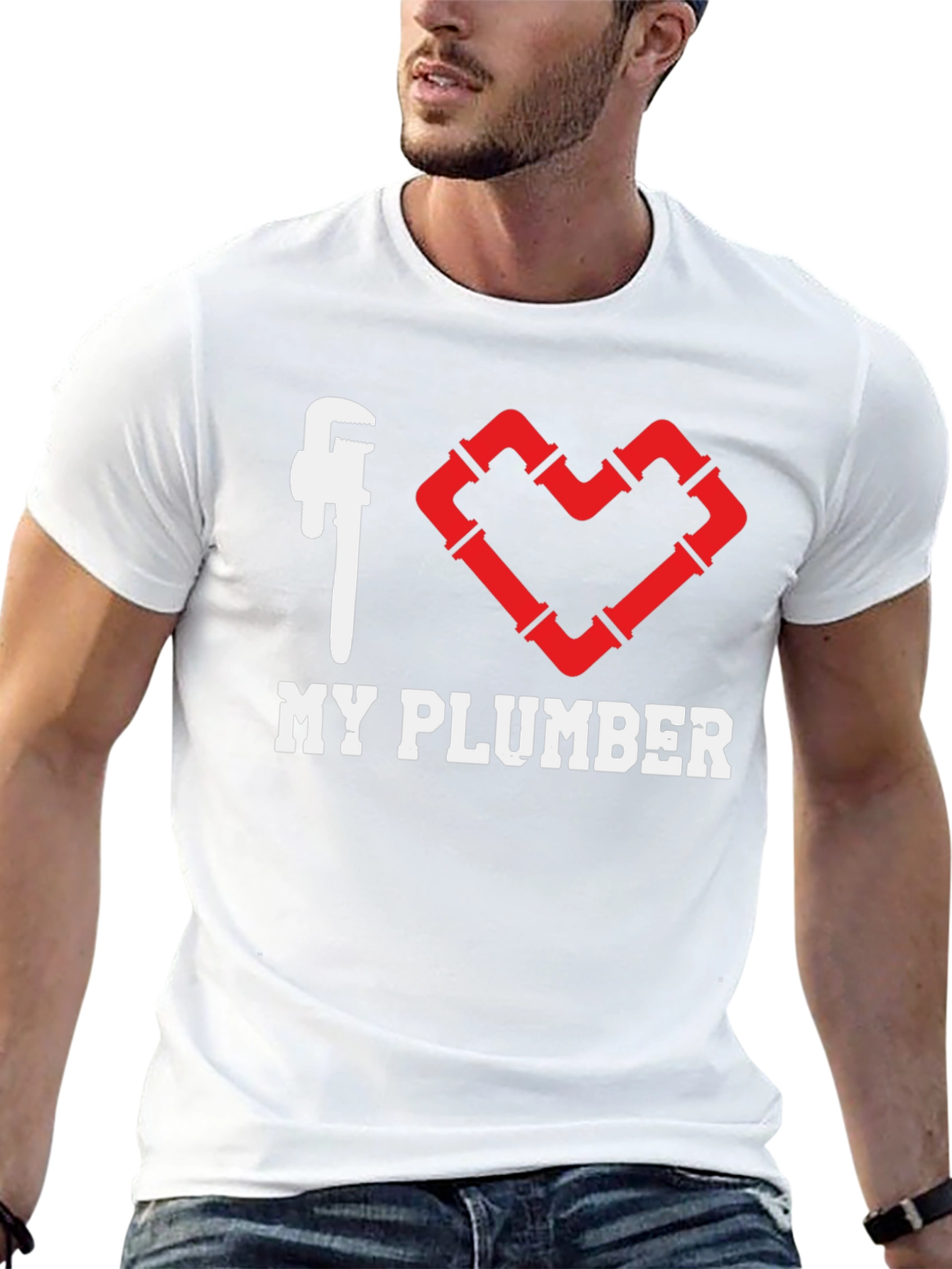 I Heart My Plumber Black T-Shirt