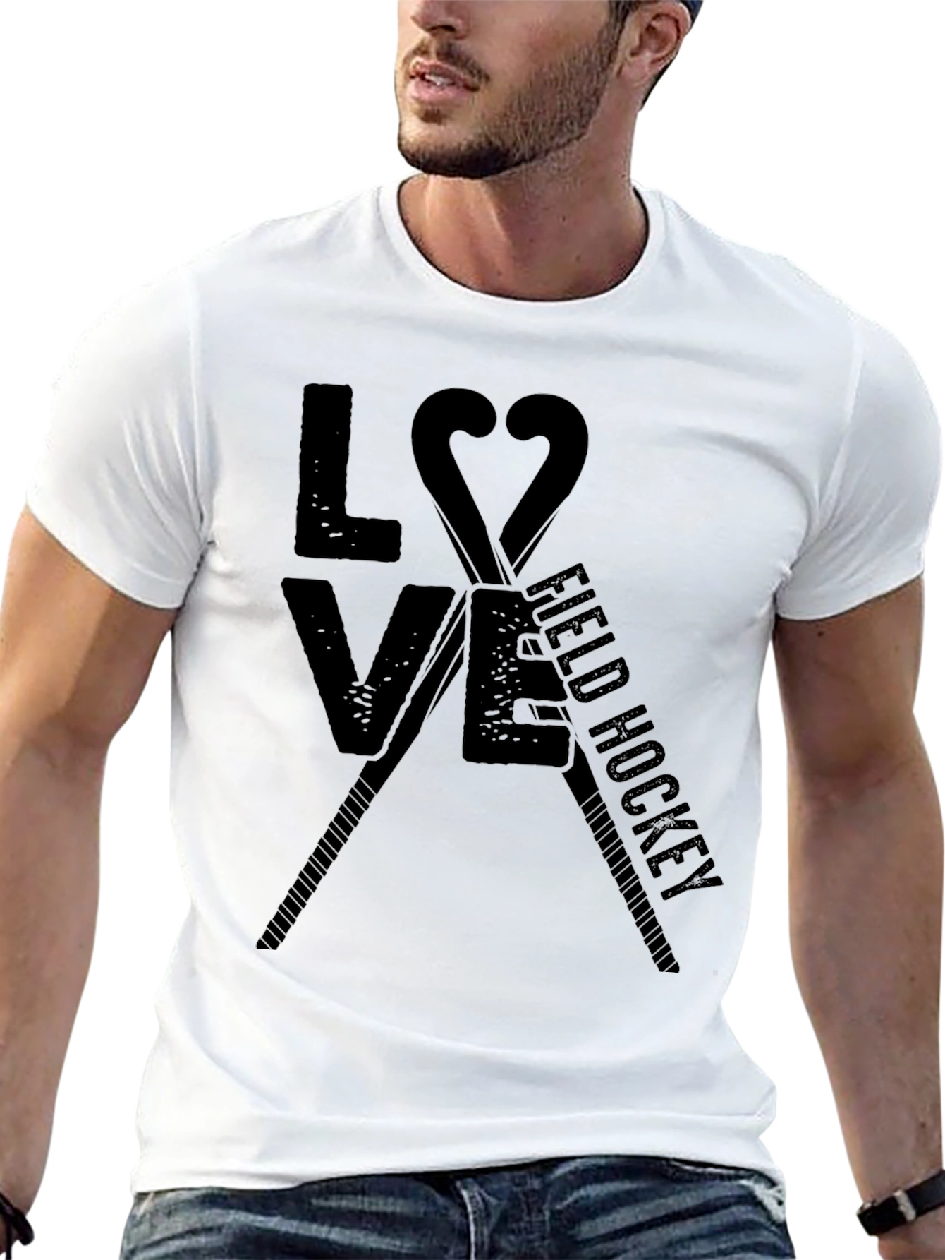 Love Field Hockey T-Shirt - Black Graphic Tee
