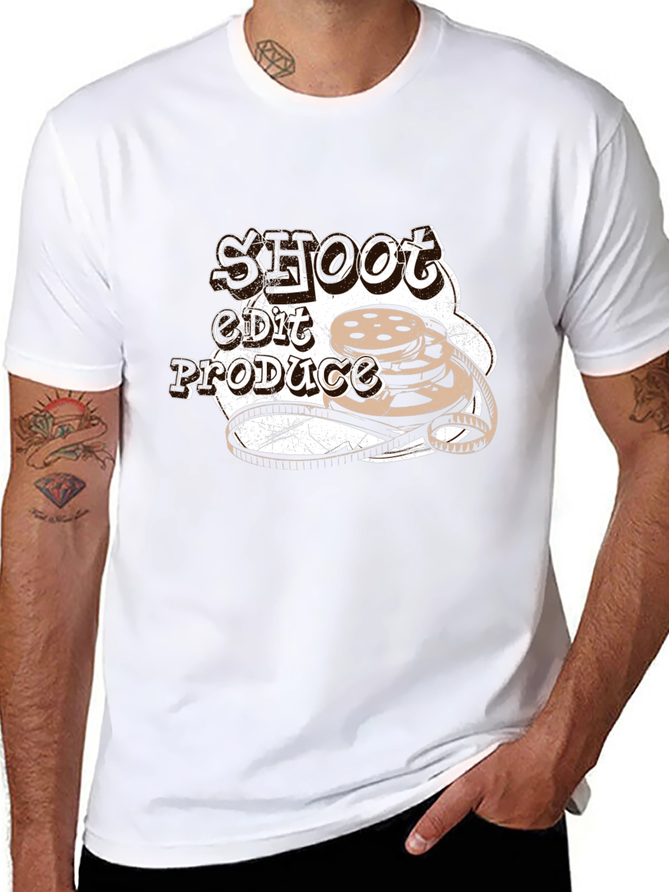 Shoot Edit Produce Black Graphic Tee
