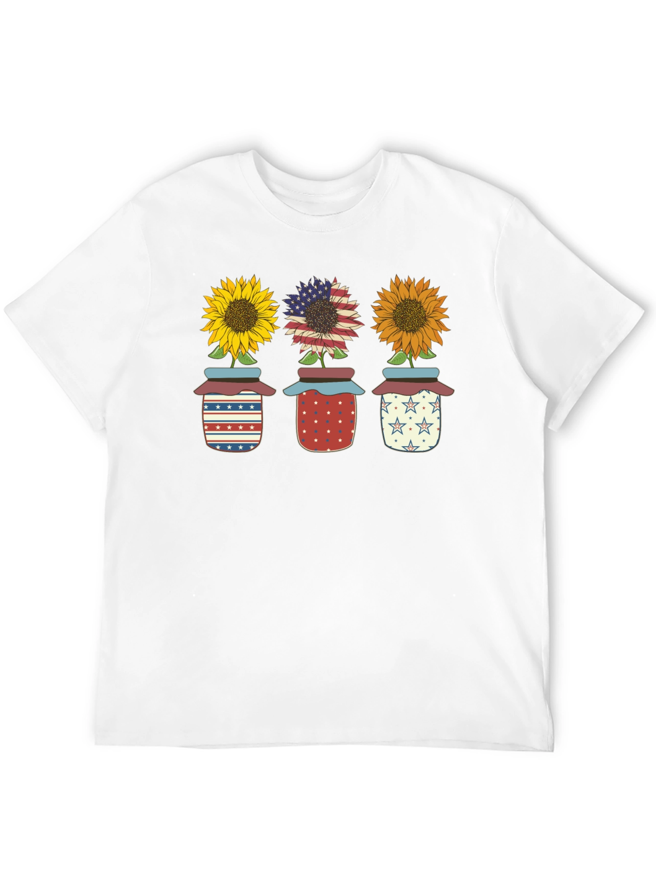 Patriotic Sunflowers in Jars Graphic Tee