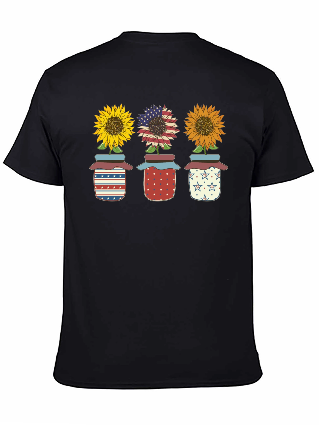 Patriotic Sunflowers in Jars Graphic Tee