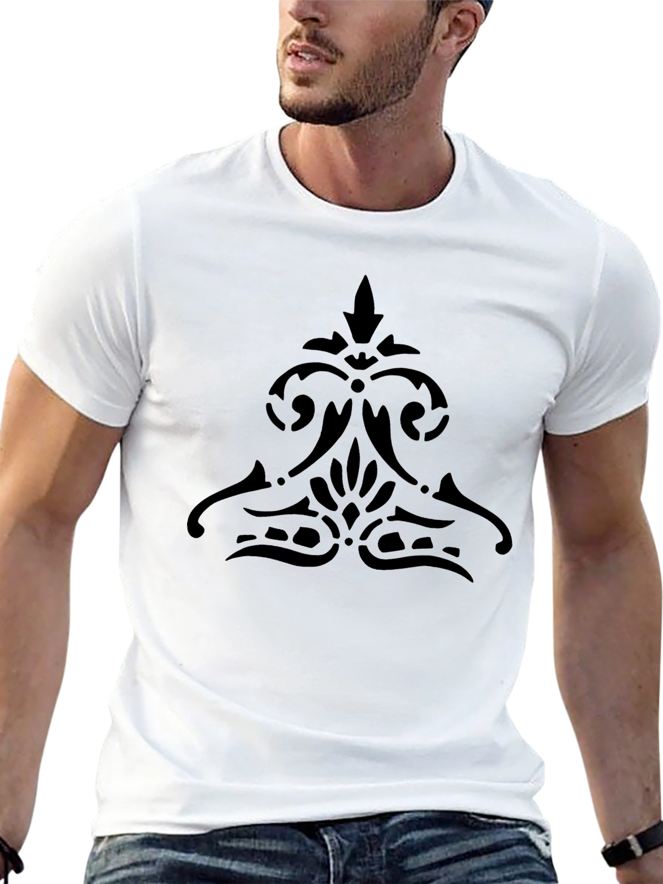 Elegant Black Graphic Tee - Stylish Menswear