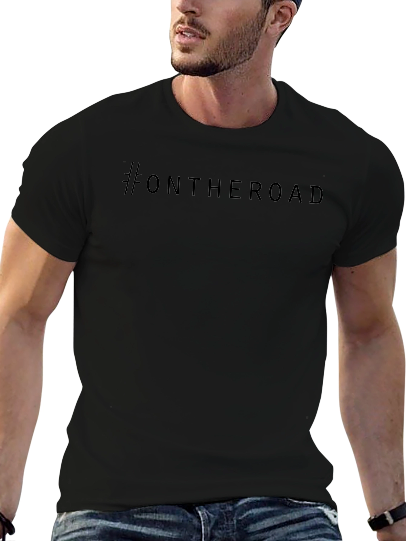 #OnTheRoad Black T-Shirt - Stylish & Comfortable