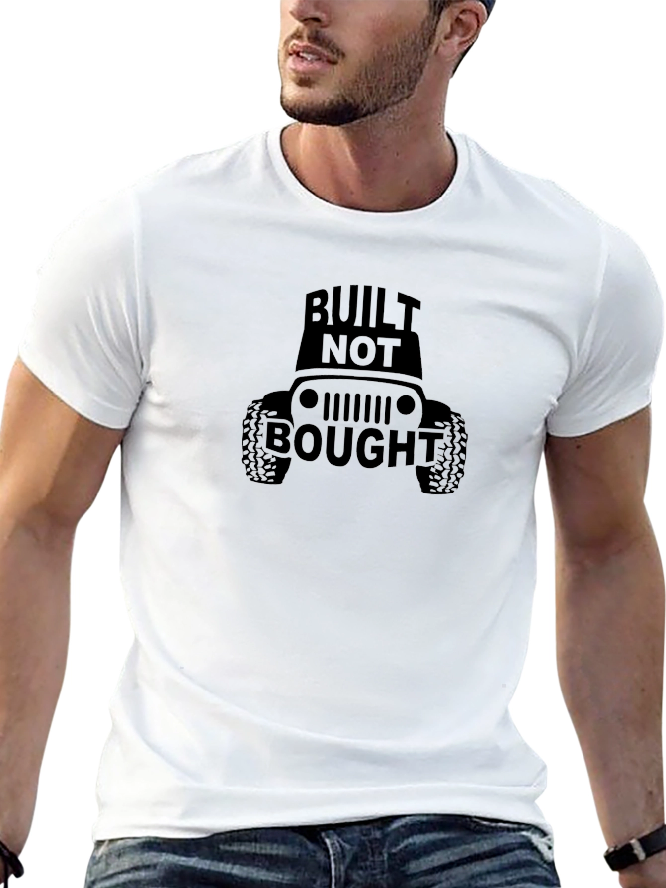 Built Not Bought Jeep Graphic Tee - Black T-Shirt