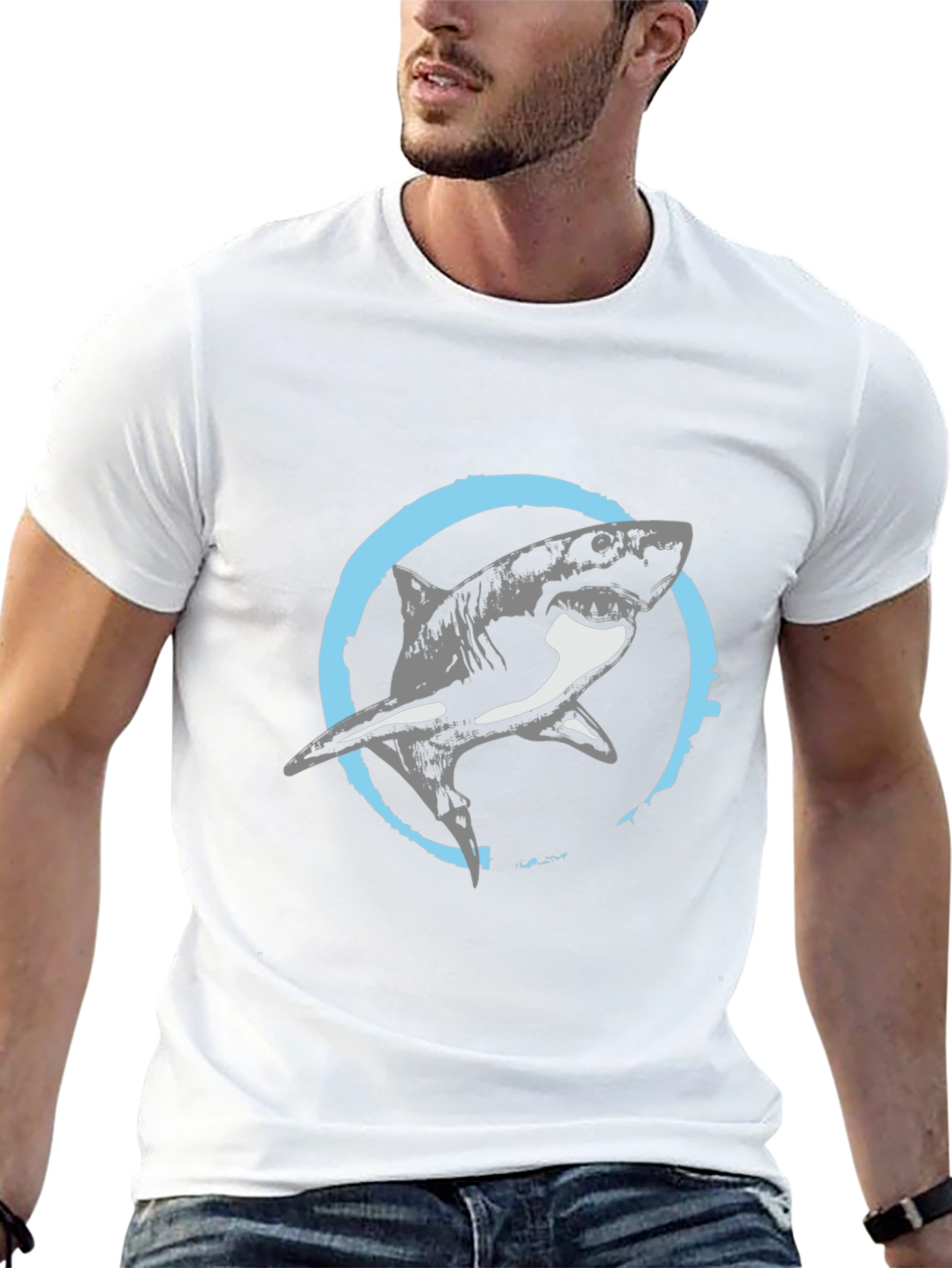 Shark Graphic Tee - Mens Black T-Shirt